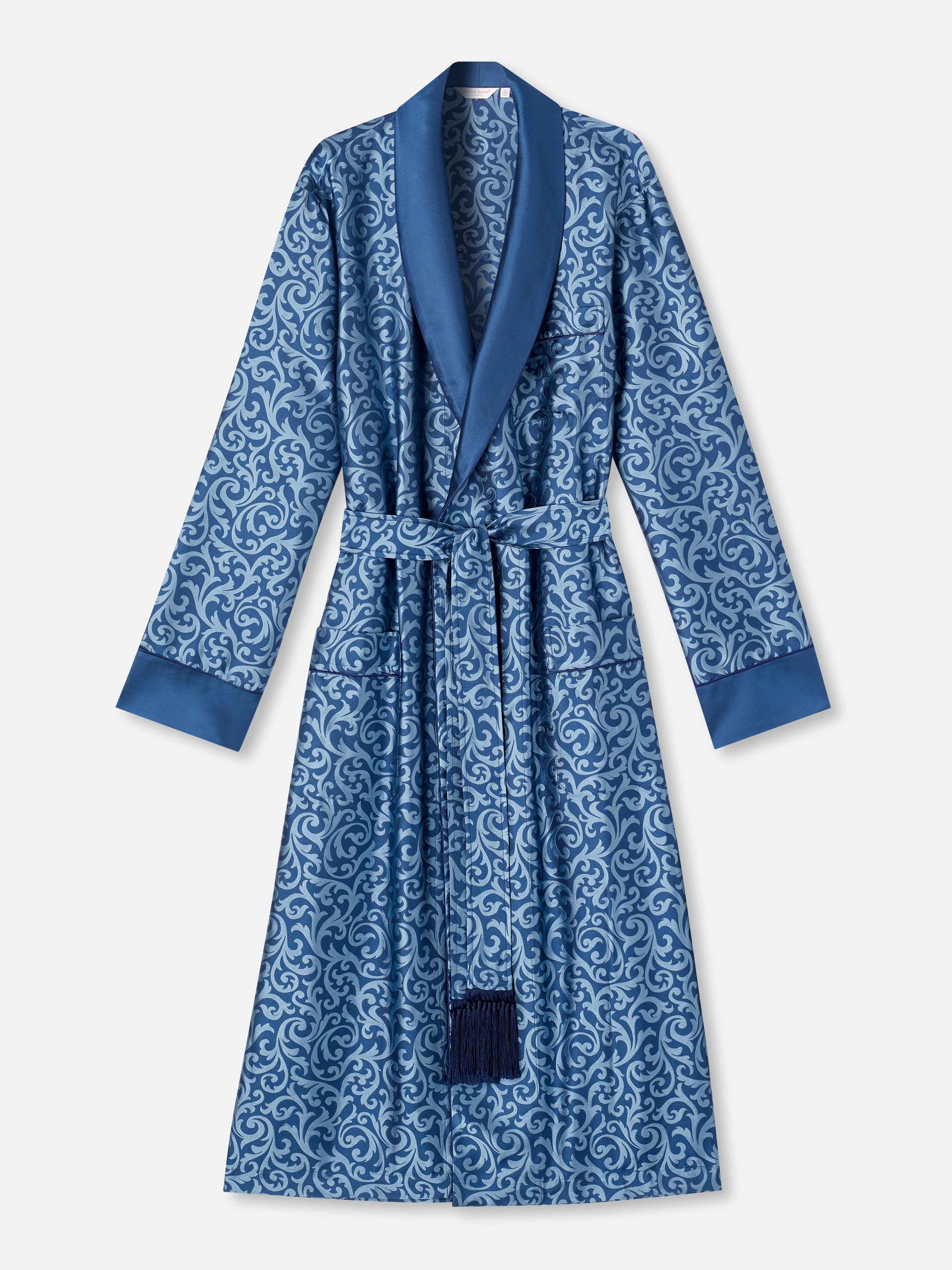 Men's Dressing Gown Verona 63 Silk Jacquard Navy