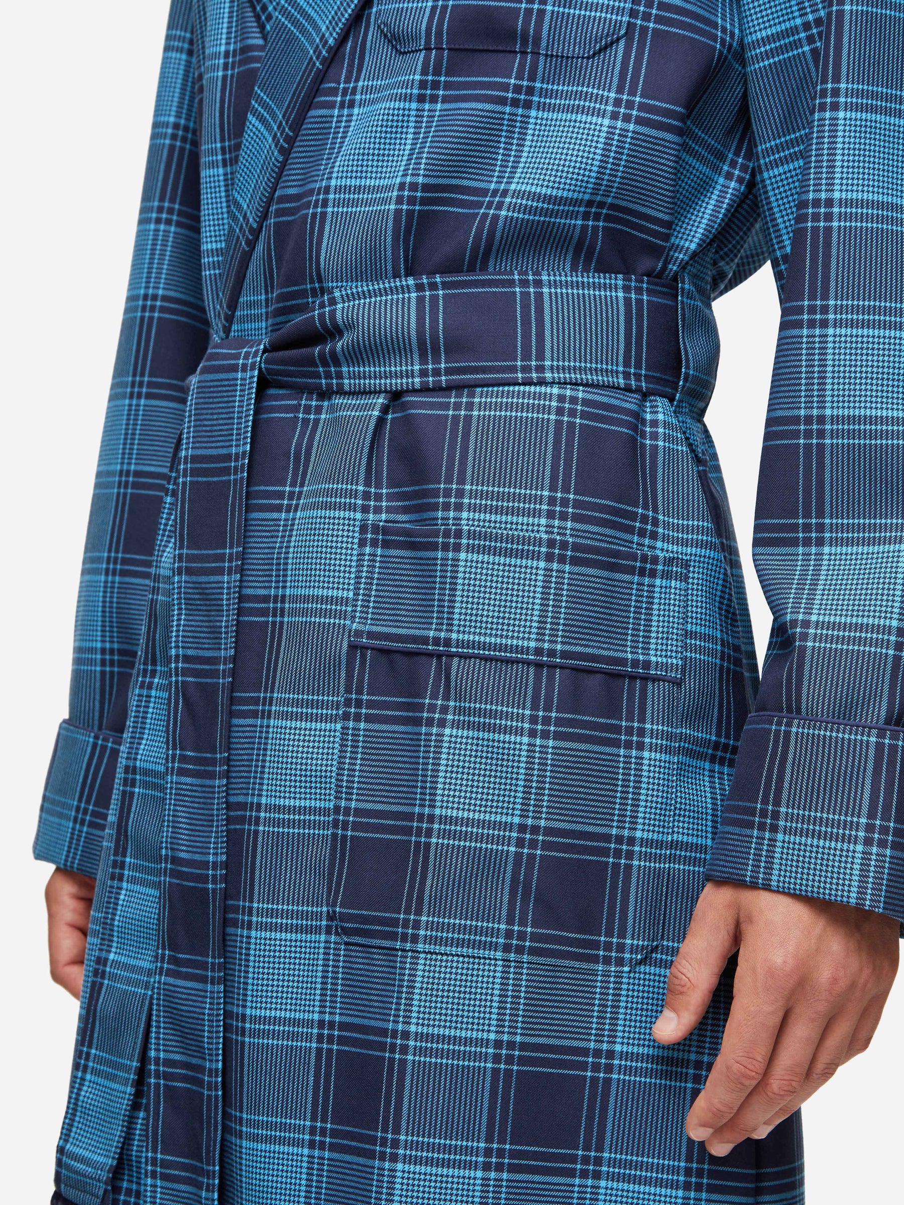 Men's Dressing Gown York 41 Wool Blue