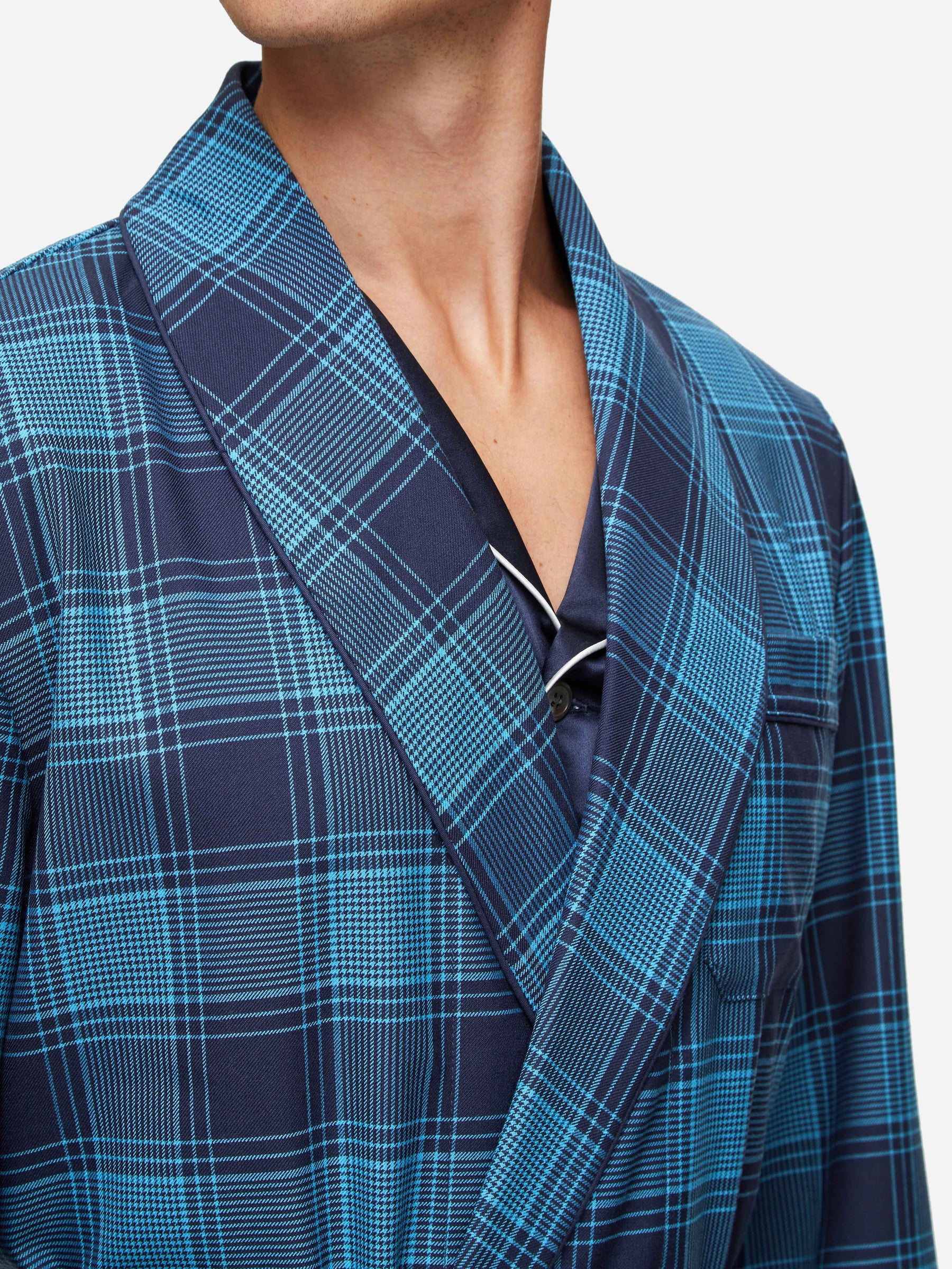 Men's Dressing Gown York 41 Wool Blue