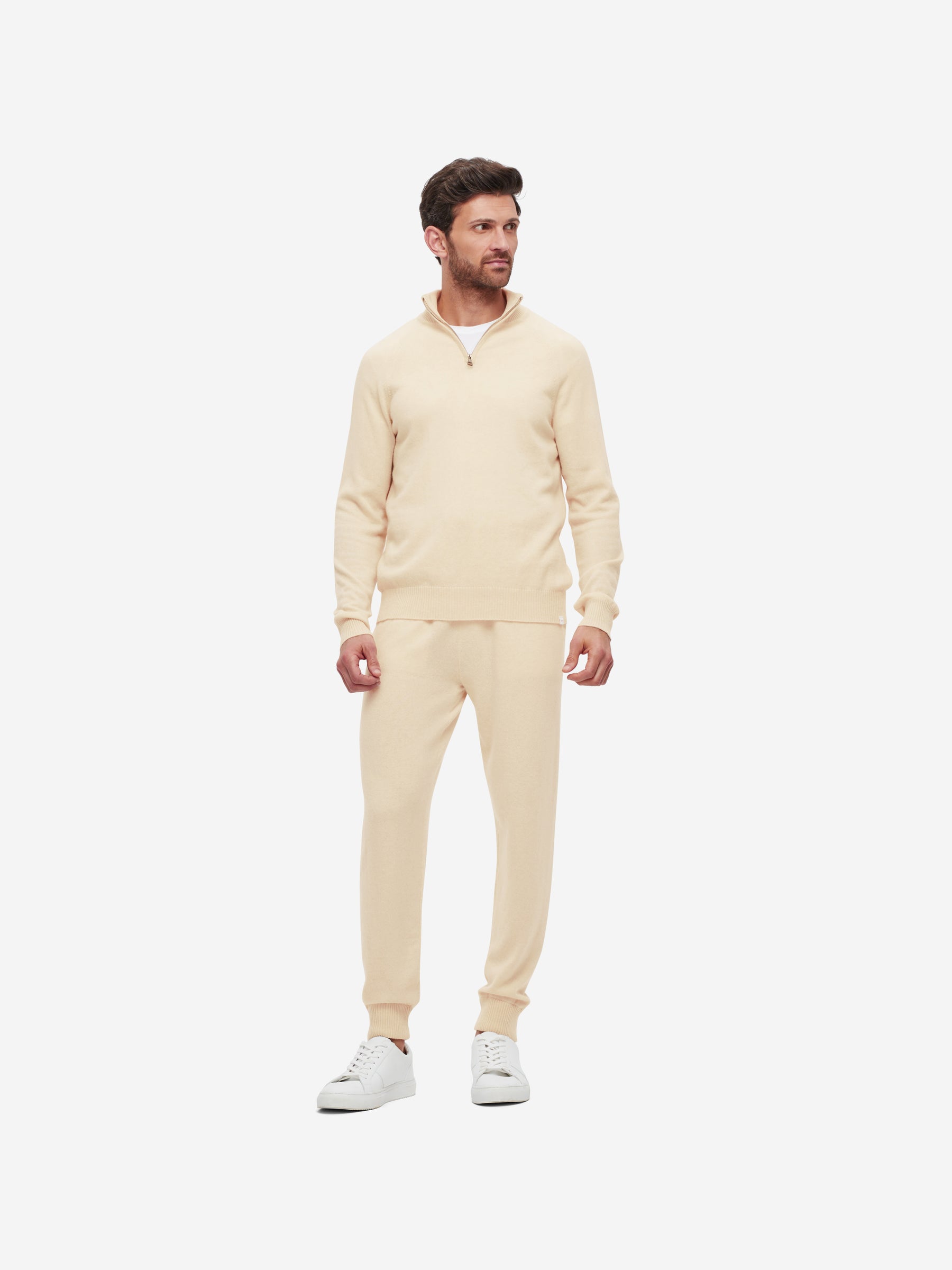 Men's Half-Zip Sweater Finley Cashmere Cream