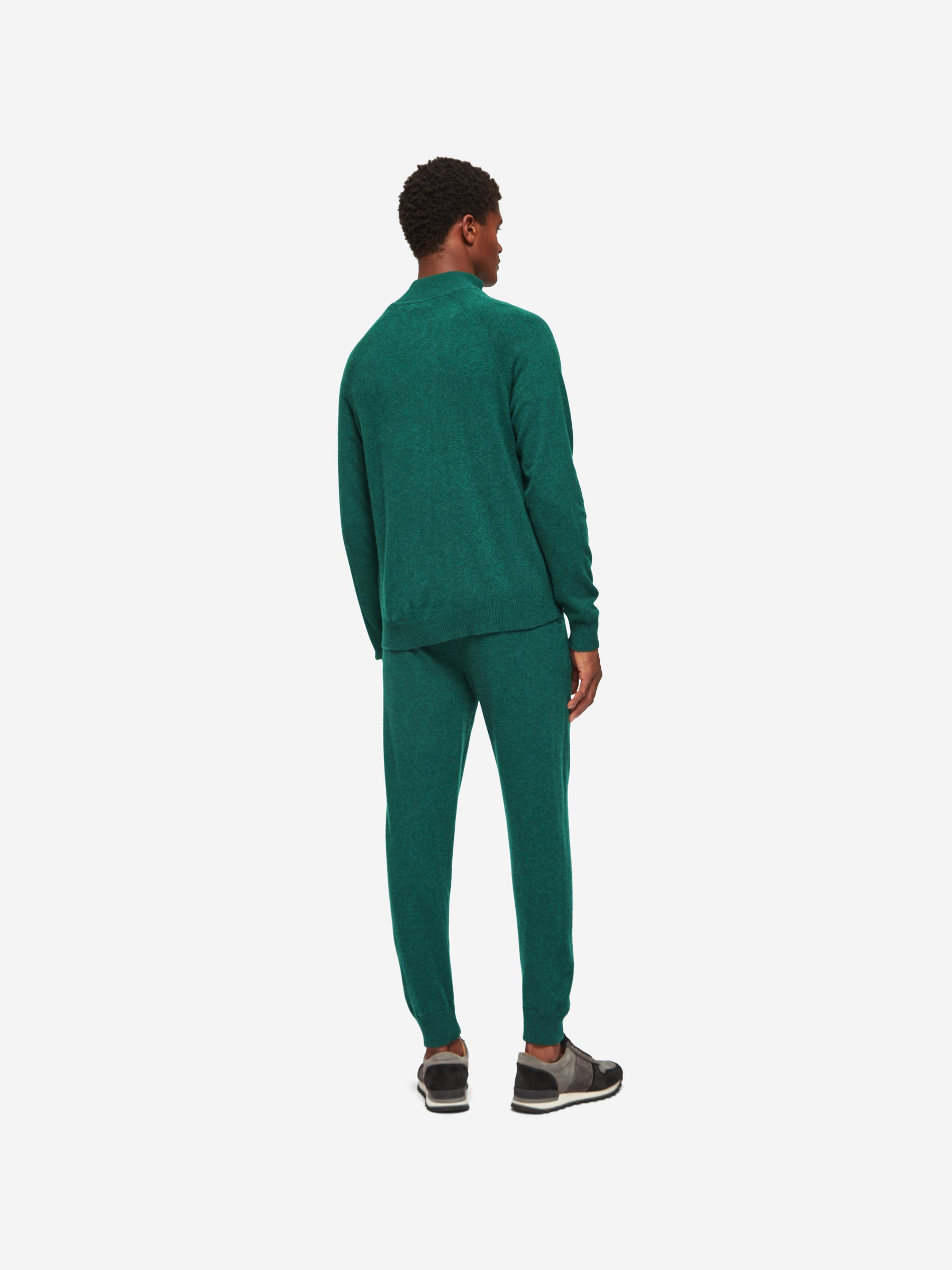 Men's Half-Zip Sweater Finley Cashmere Dark Green Heather