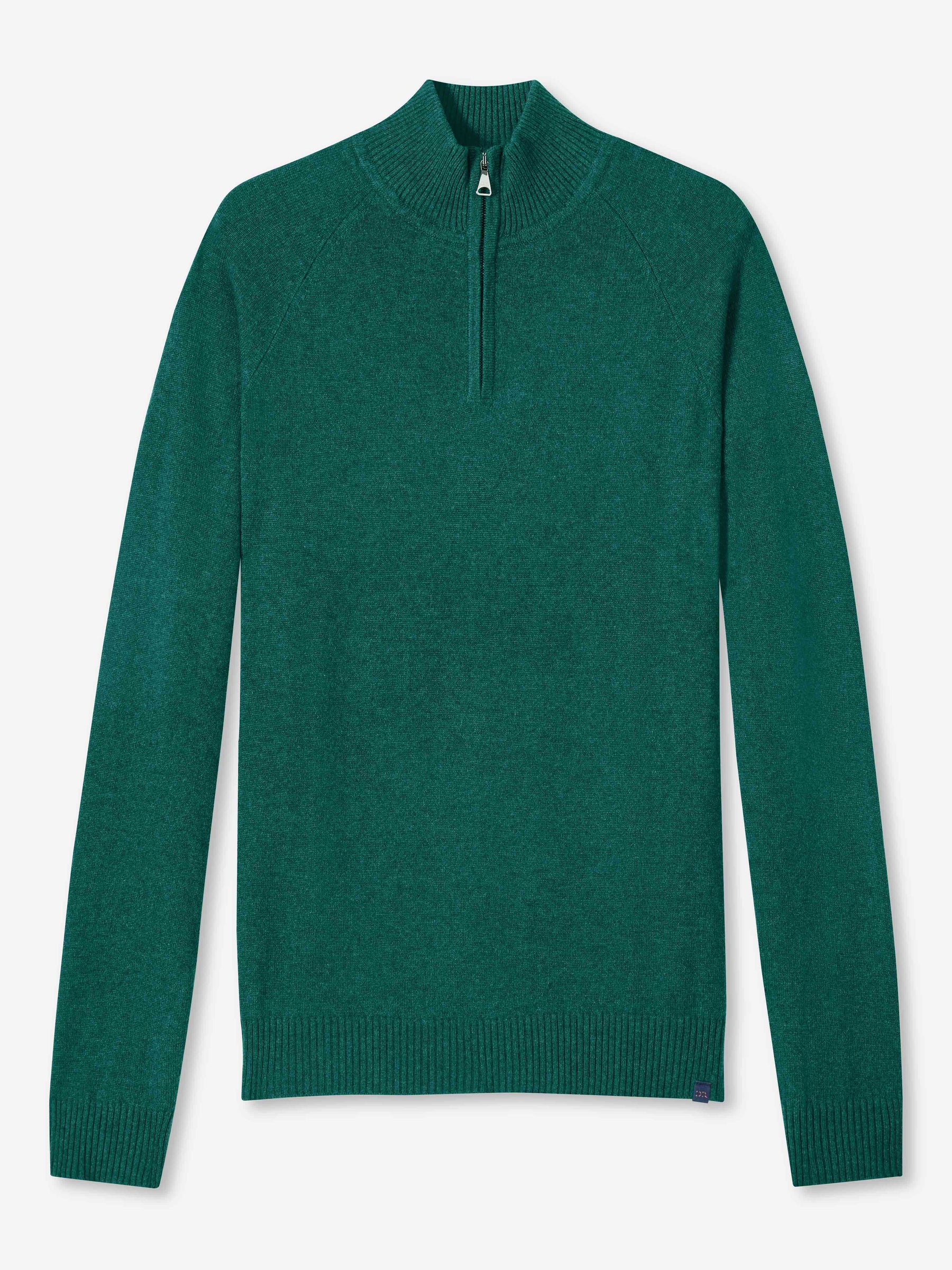 Men's Half-Zip Sweater Finley Cashmere Dark Green Heather