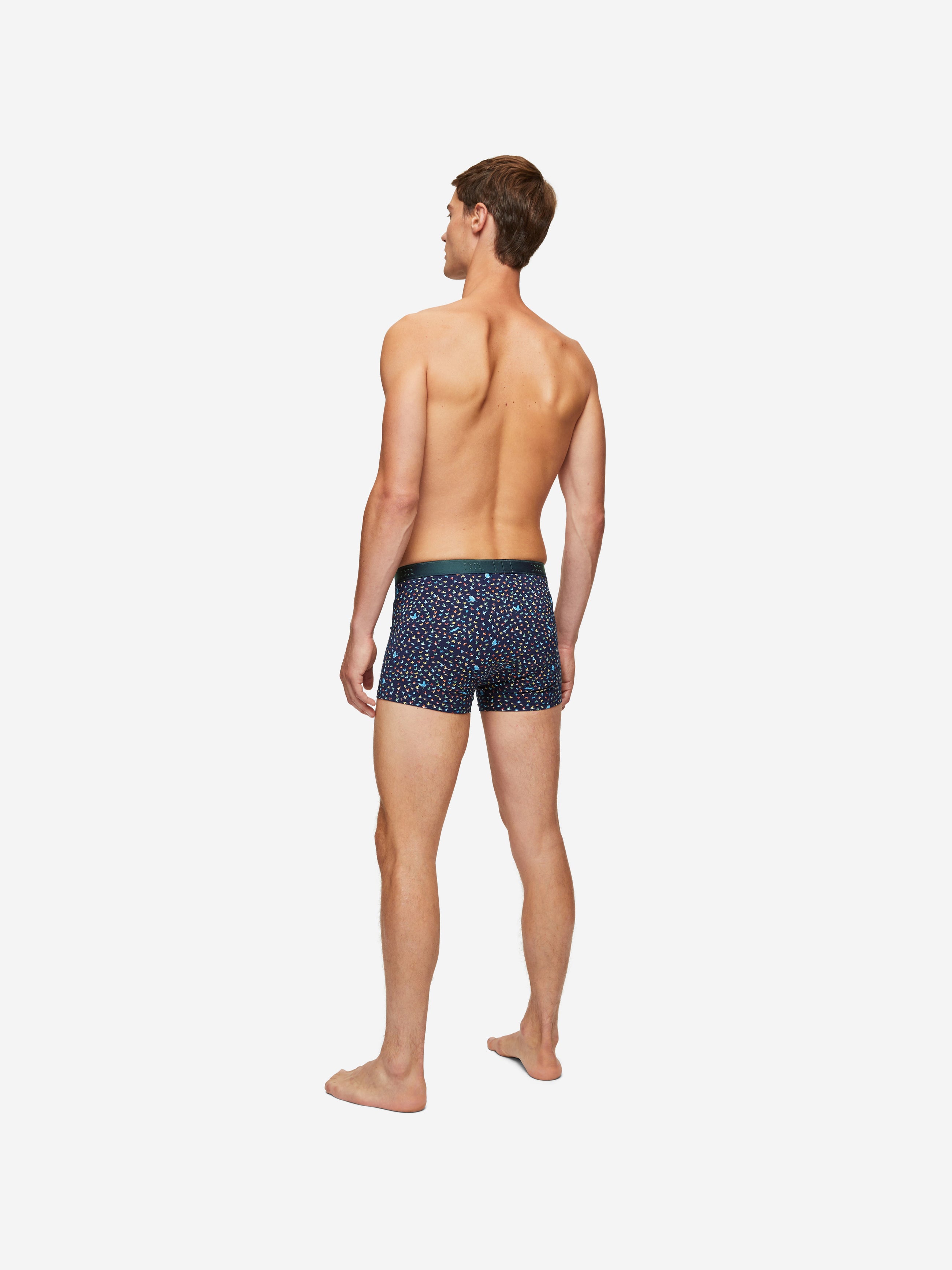 Men's Boxer Briefs Birds Pima Cotton Stretch Navy