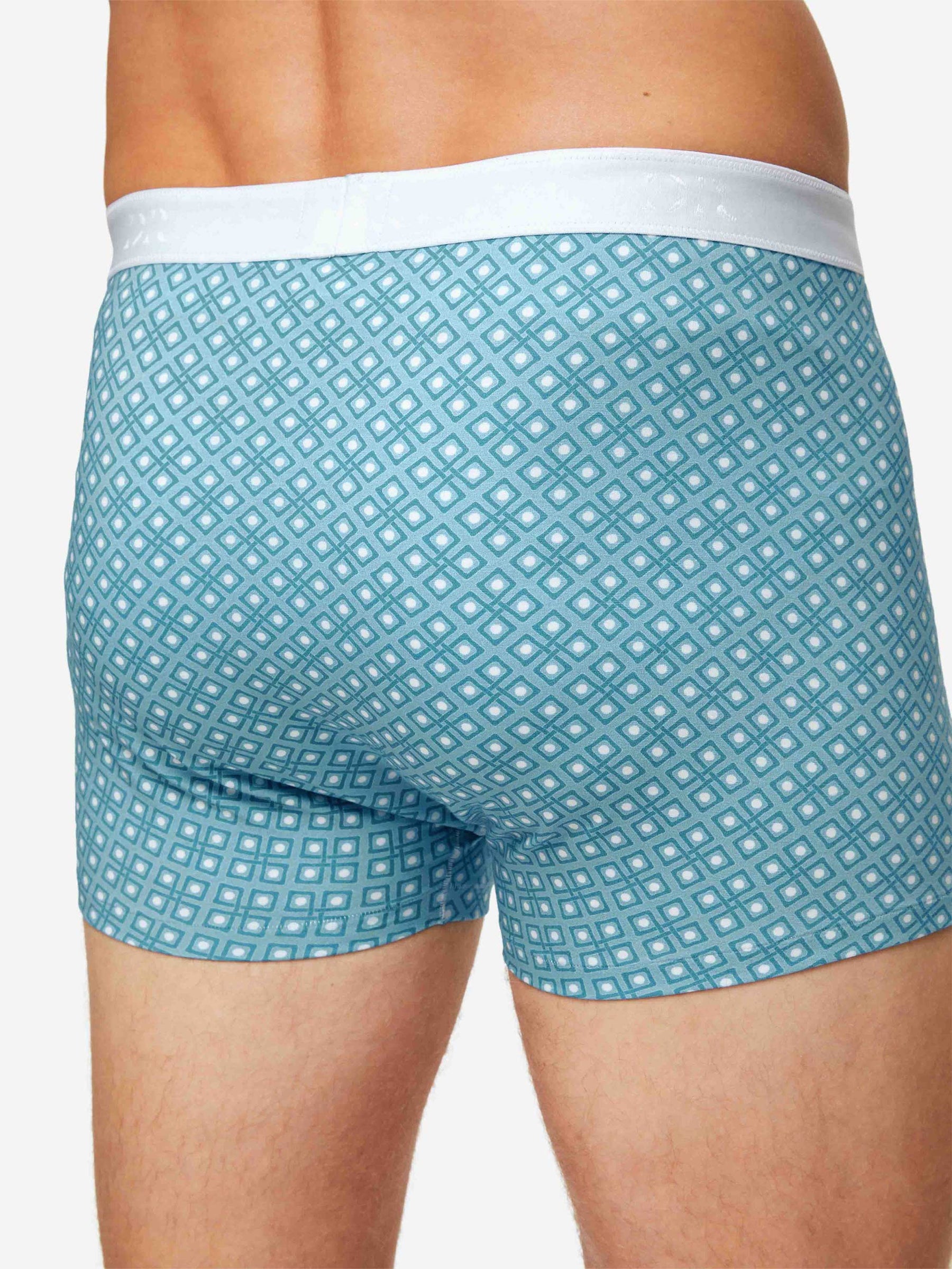 Men's Boxer Briefs Geometric Pima Cotton Stretch 3 Blue