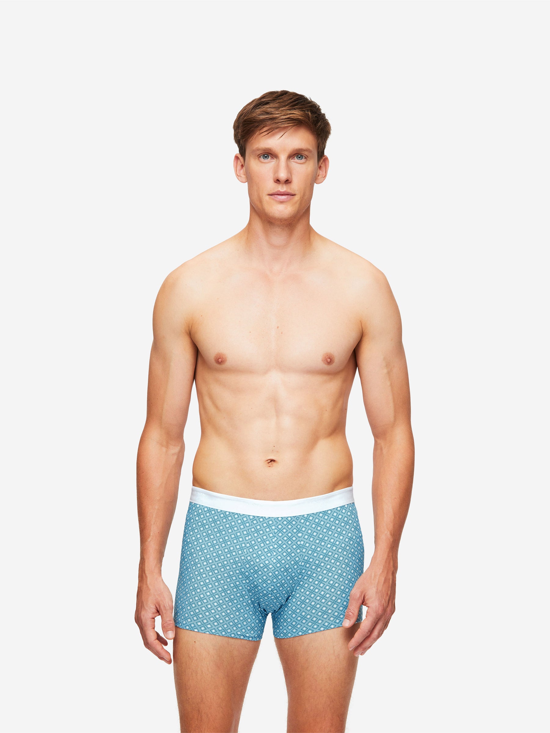 Men's Boxer Briefs Geometric Pima Cotton Stretch 3 Blue