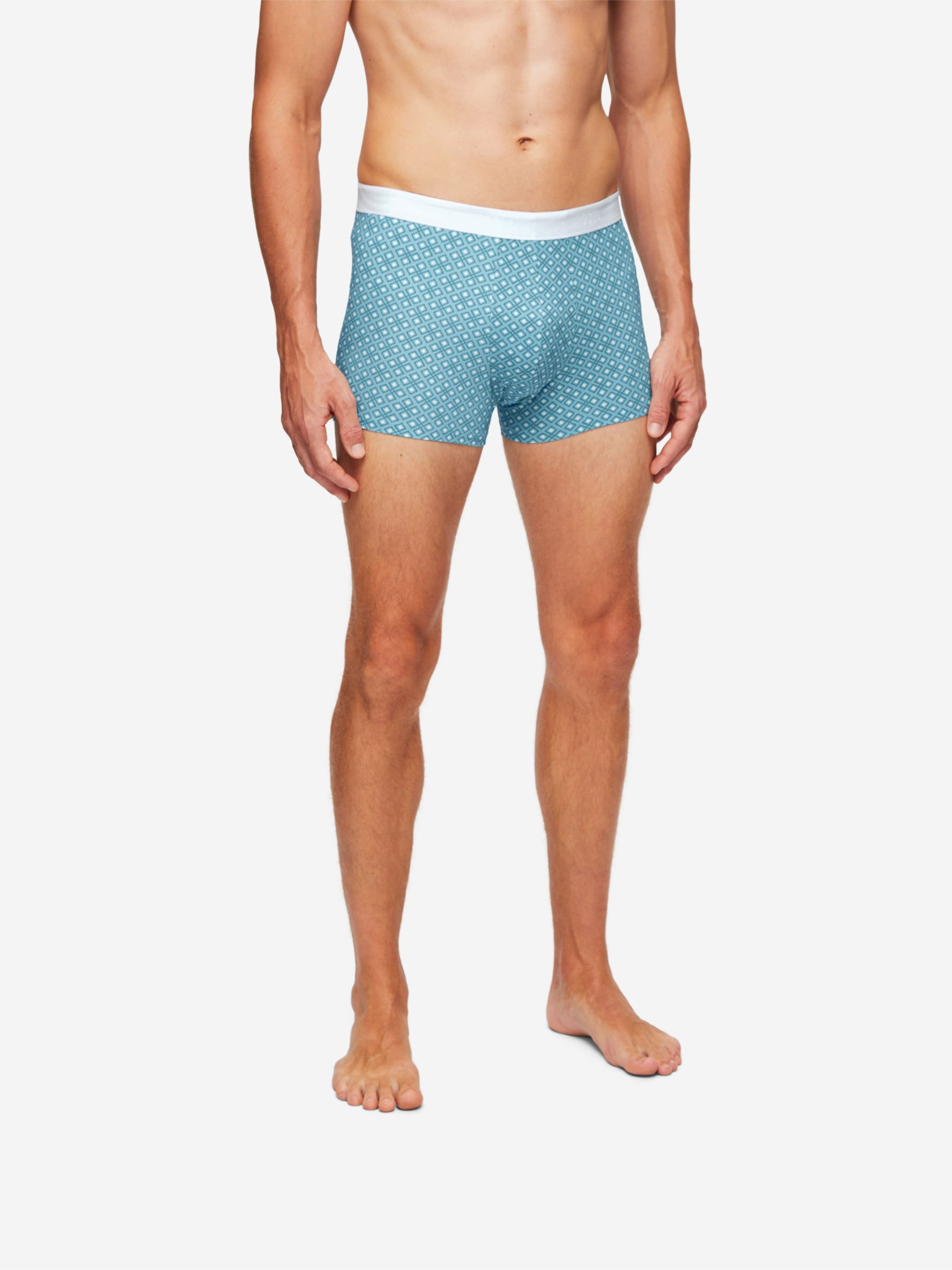 Men's Boxer Briefs Geometric Pima Cotton Stretch 3 Blue