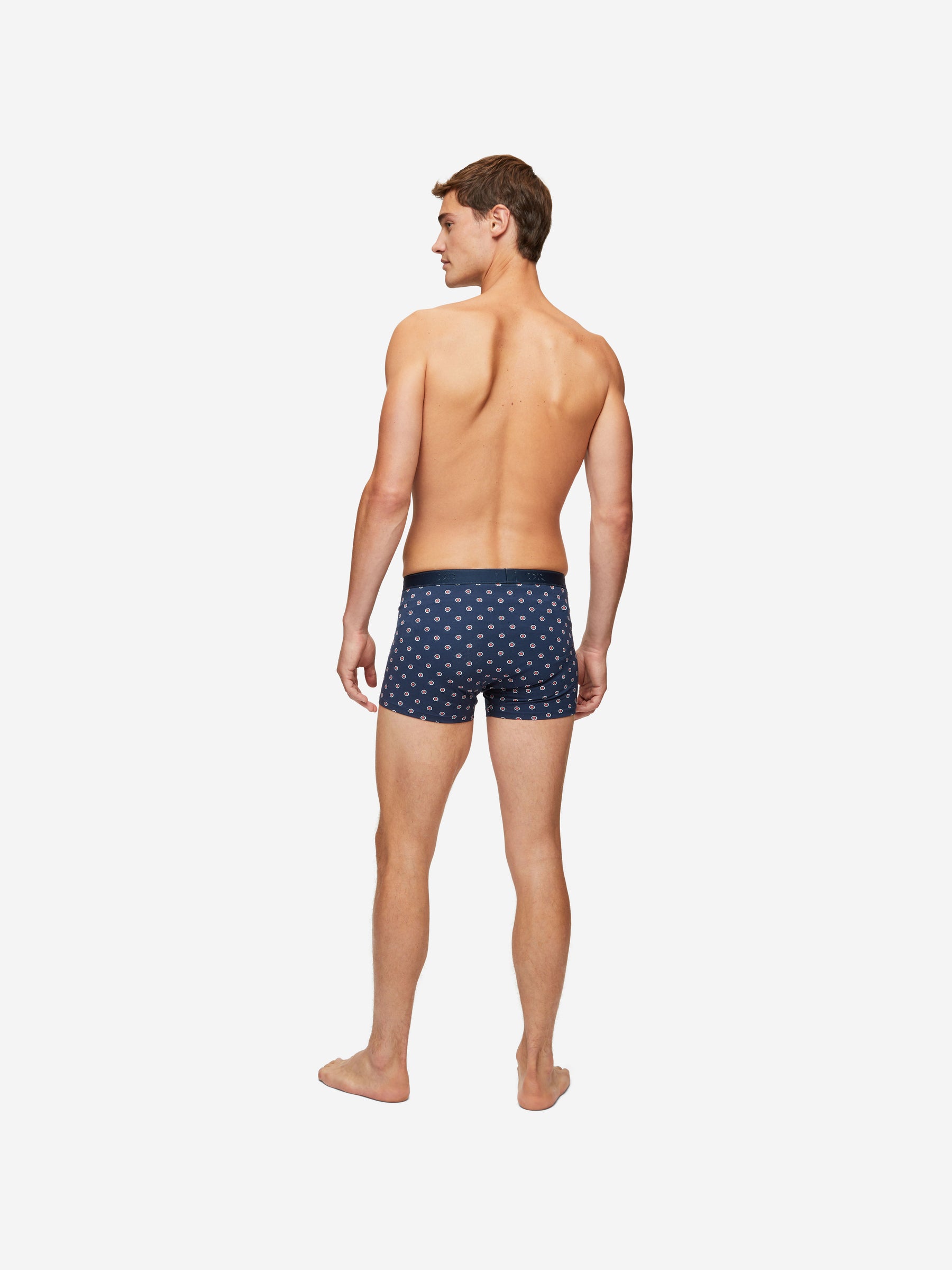 Men's Boxer Briefs Geometric Pima Cotton Stretch 4 Navy
