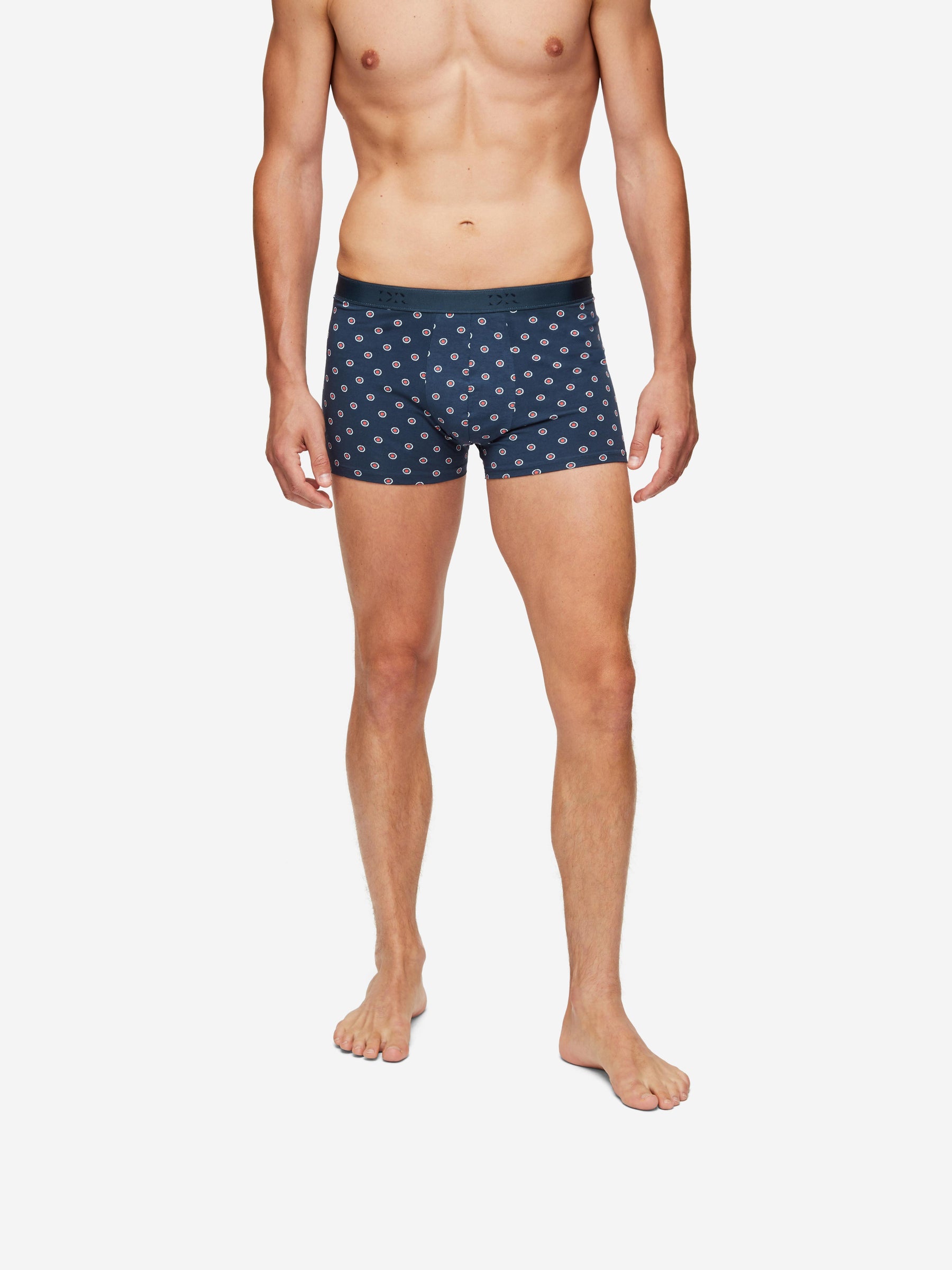 Men's Boxer Briefs Geometric Pima Cotton Stretch 4 Navy