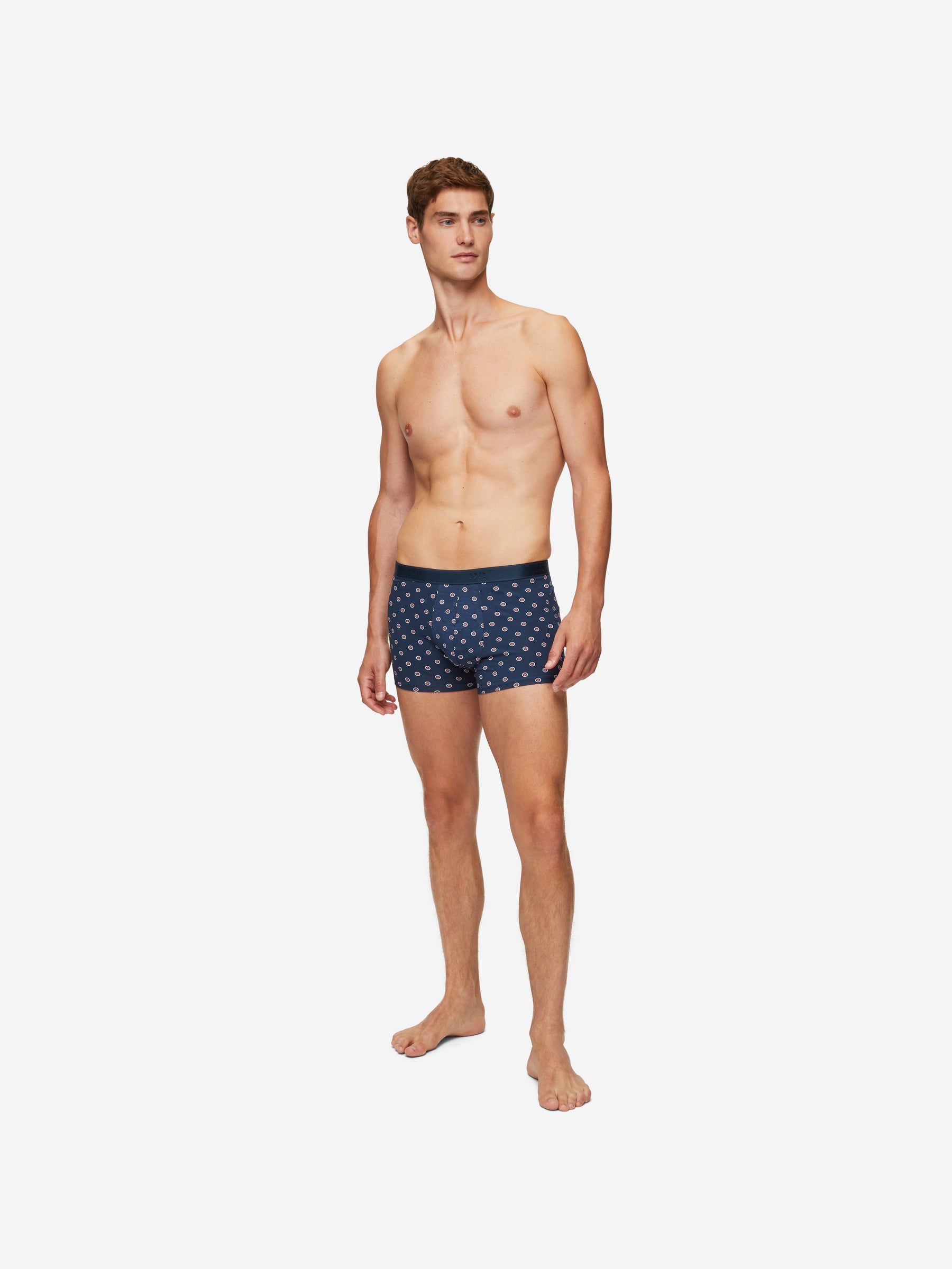 Men's Boxer Briefs Geometric Pima Cotton Stretch 4 Navy