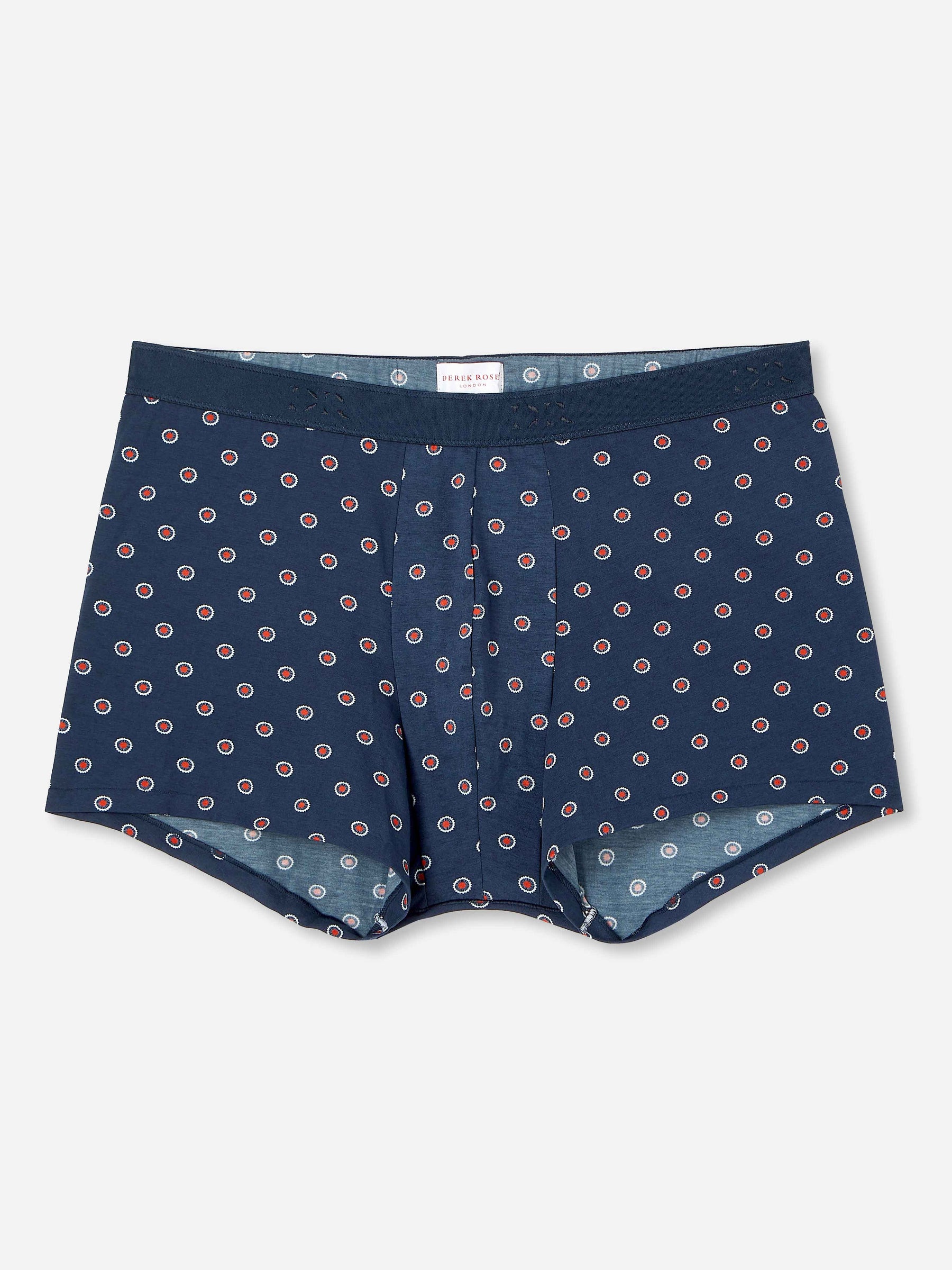 Men's Boxer Briefs Geometric Pima Cotton Stretch 4 Navy
