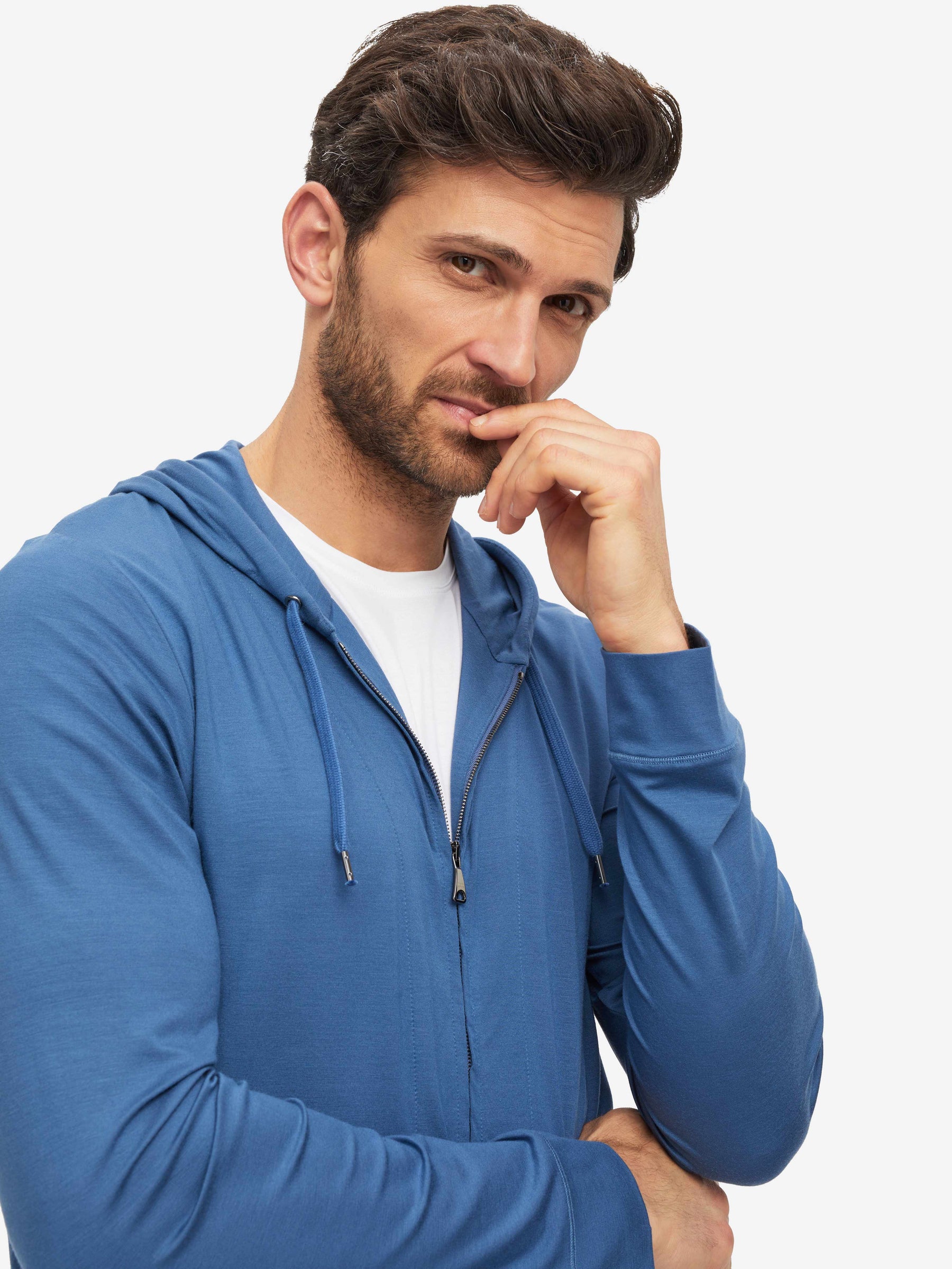 Men's Hoodie Basel Micro Modal Stretch Storm Blue