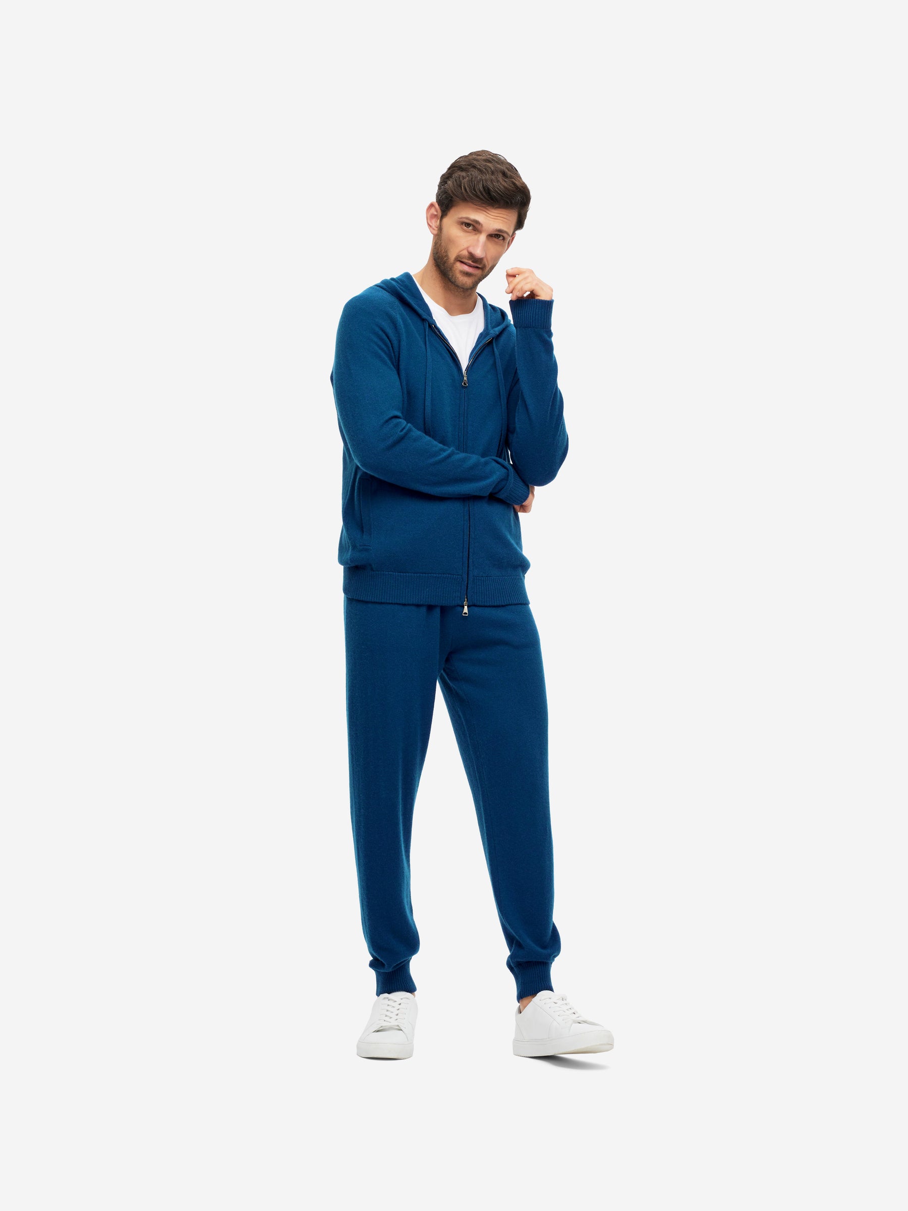 Men's Hoodie Finley Cashmere Ocean Blue