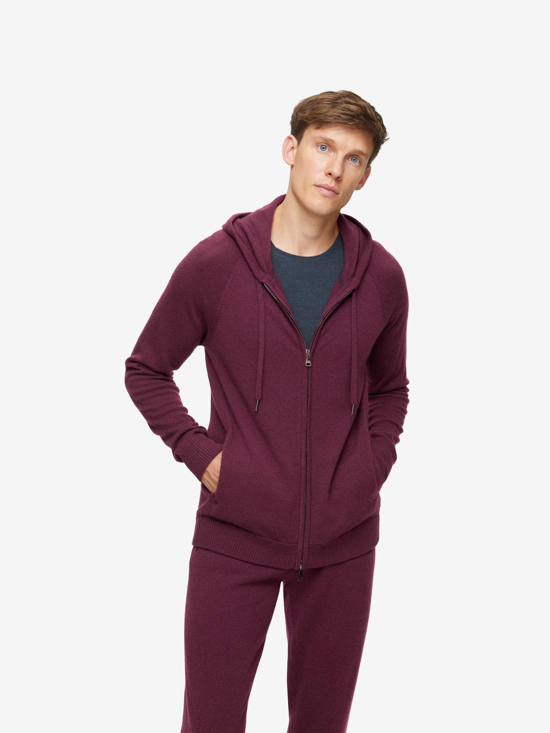 Men's Hoodie Finley Cashmere Bordeaux