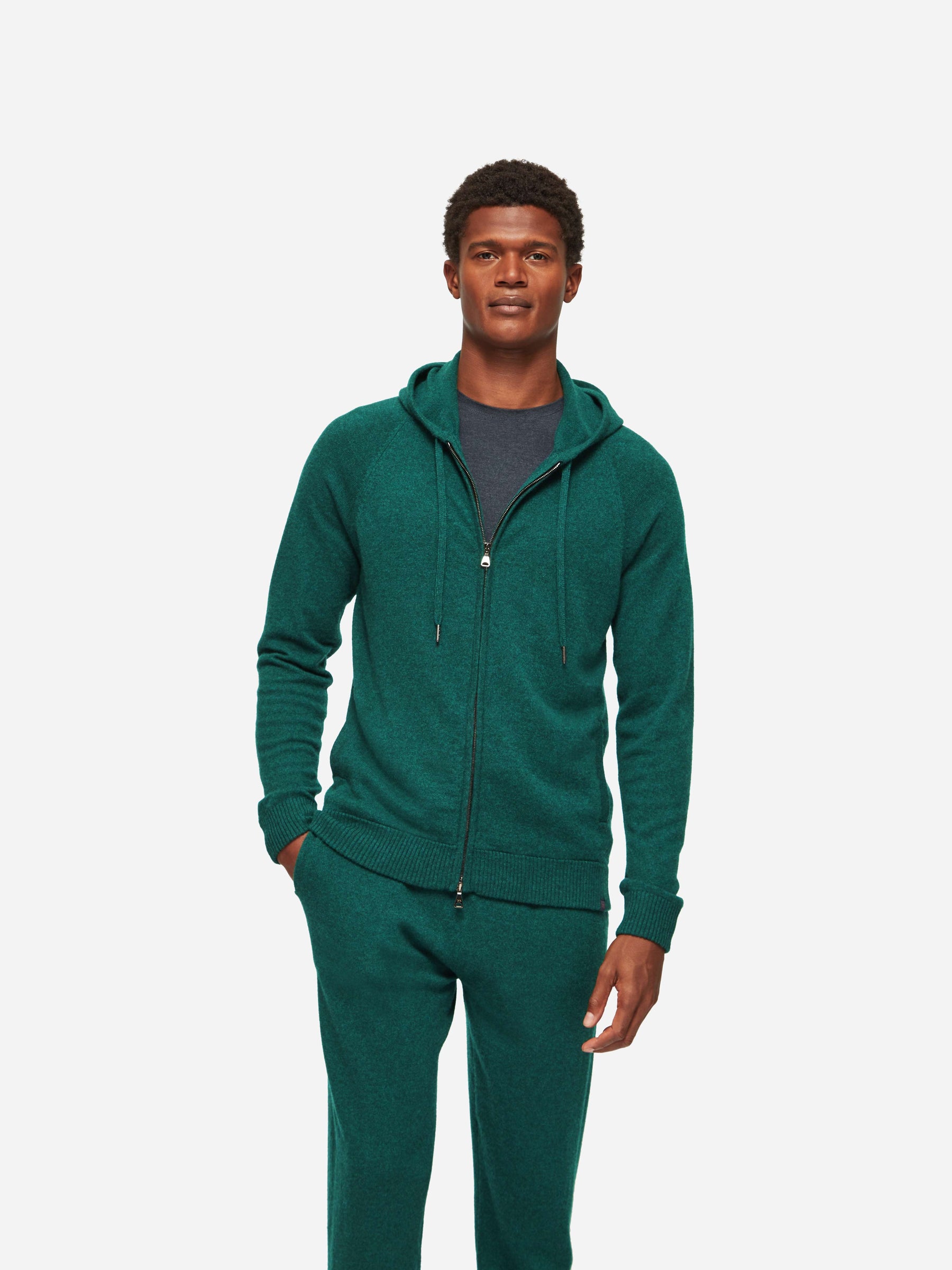 Men's Hoodie Finley Cashmere Dark Green Heather