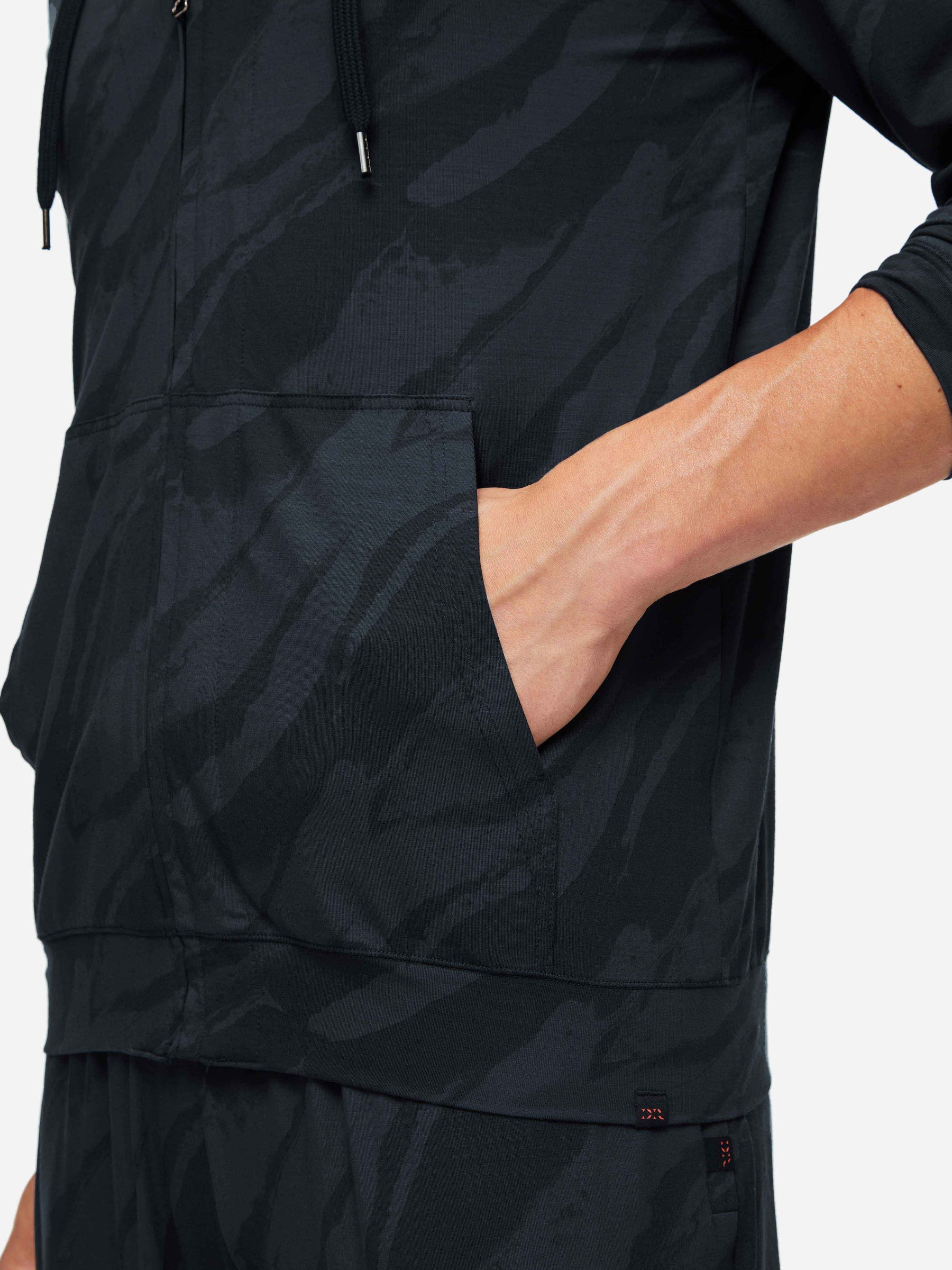 Men's Hoodie London 8 Micro Modal Black