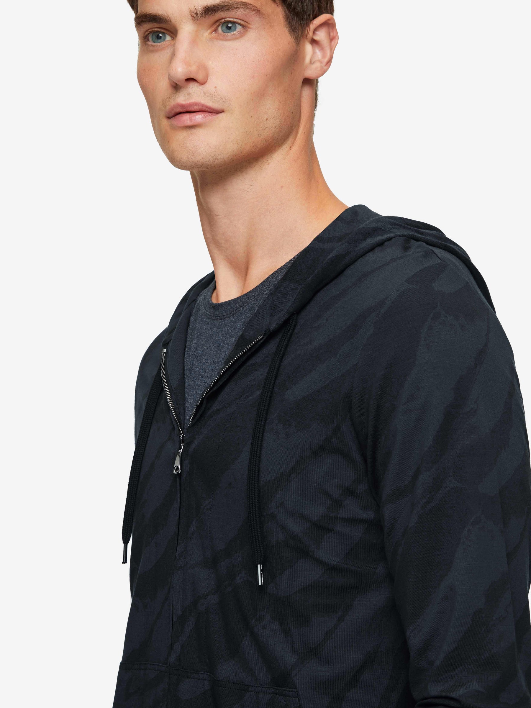 Men's Hoodie London 8 Micro Modal Black
