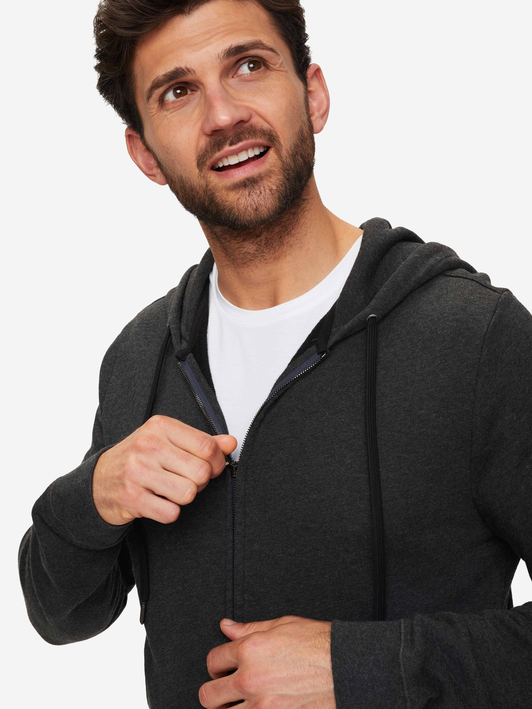 Men's Hoodie Quinn Cotton Modal Charcoal