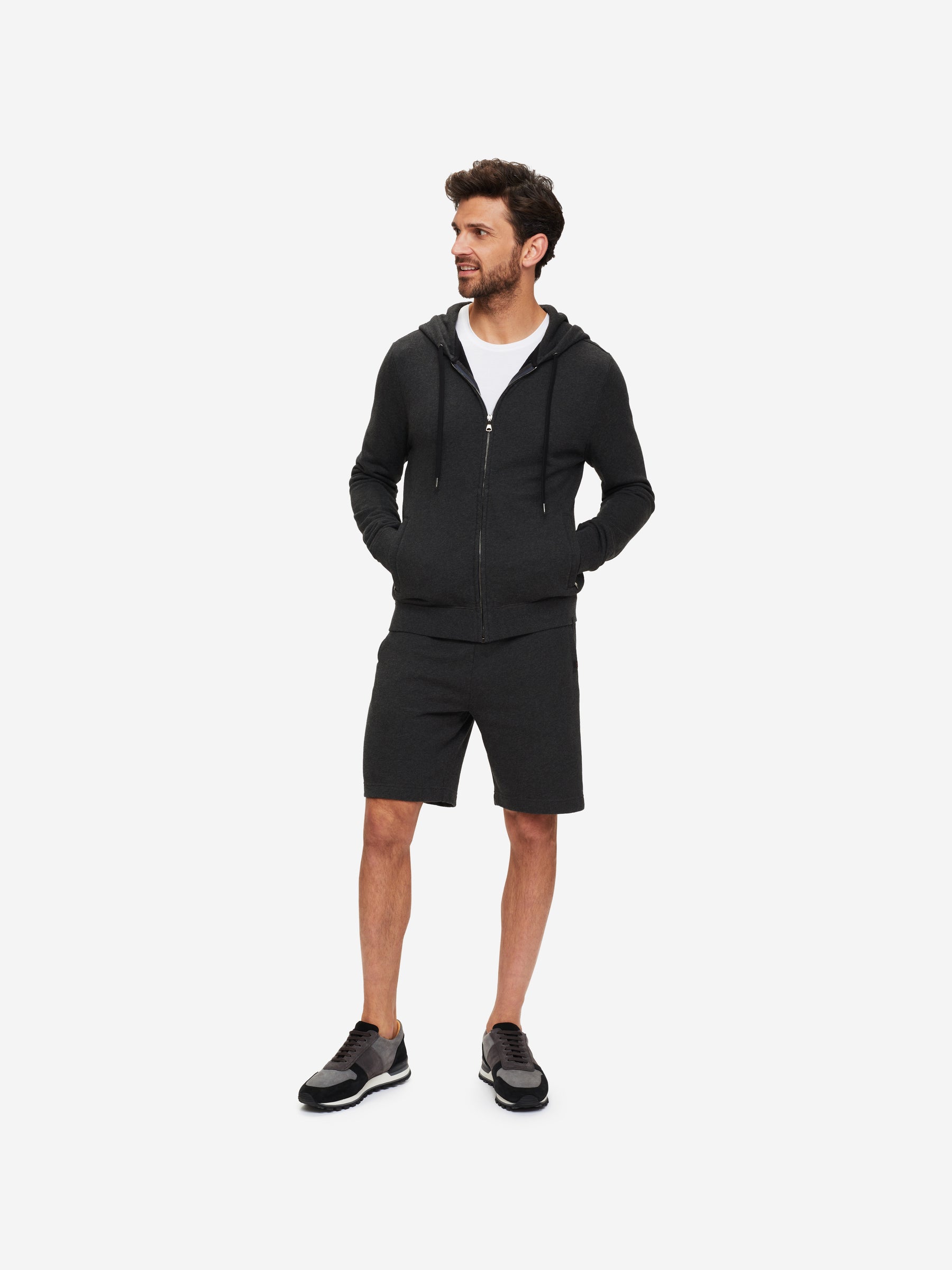 Men's Hoodie Quinn Cotton Modal Charcoal