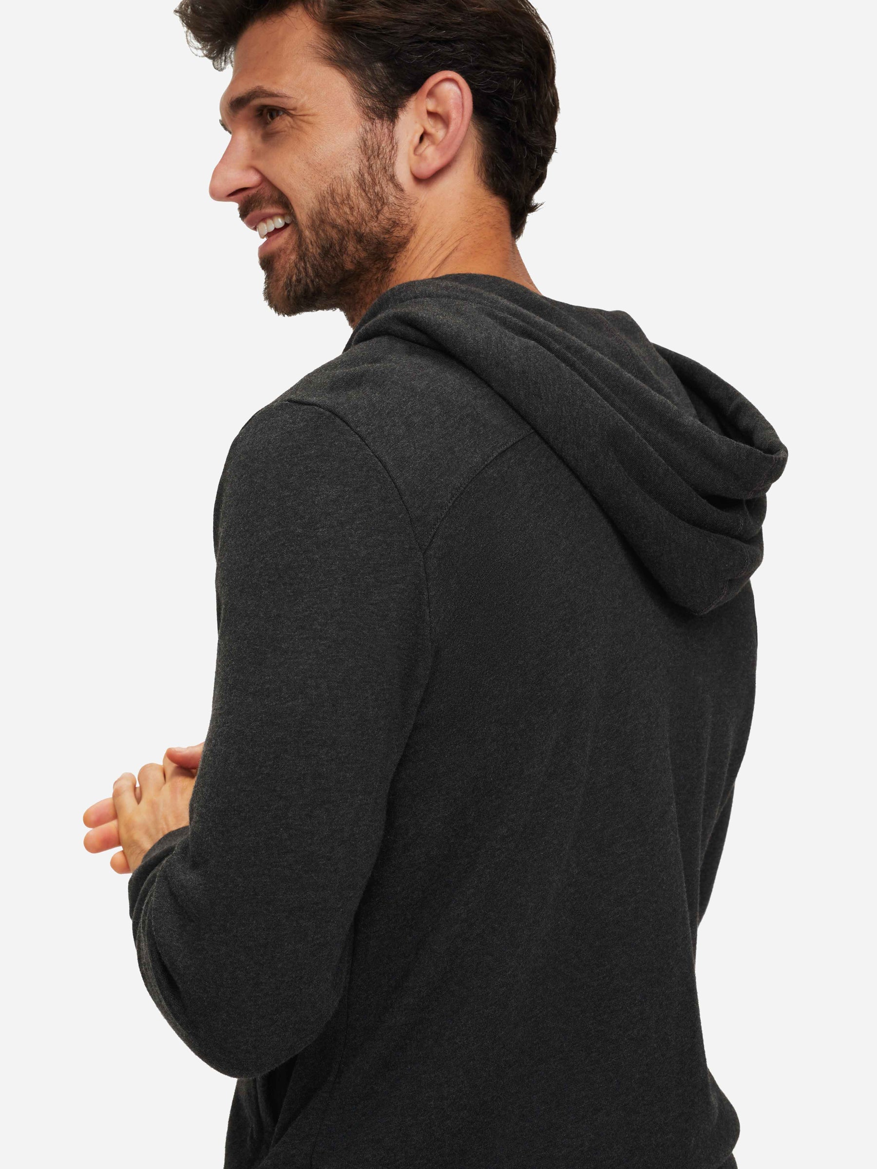 Men's Hoodie Quinn Cotton Modal Charcoal