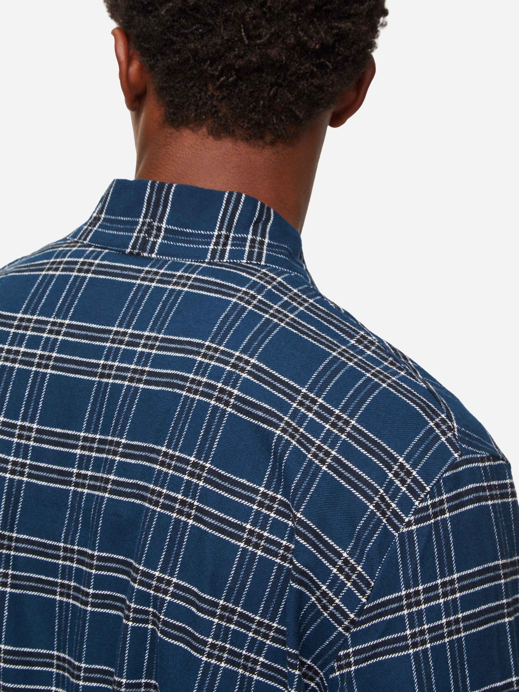 Men's Lounge Gown Kelburn 30 Brushed Cotton Navy