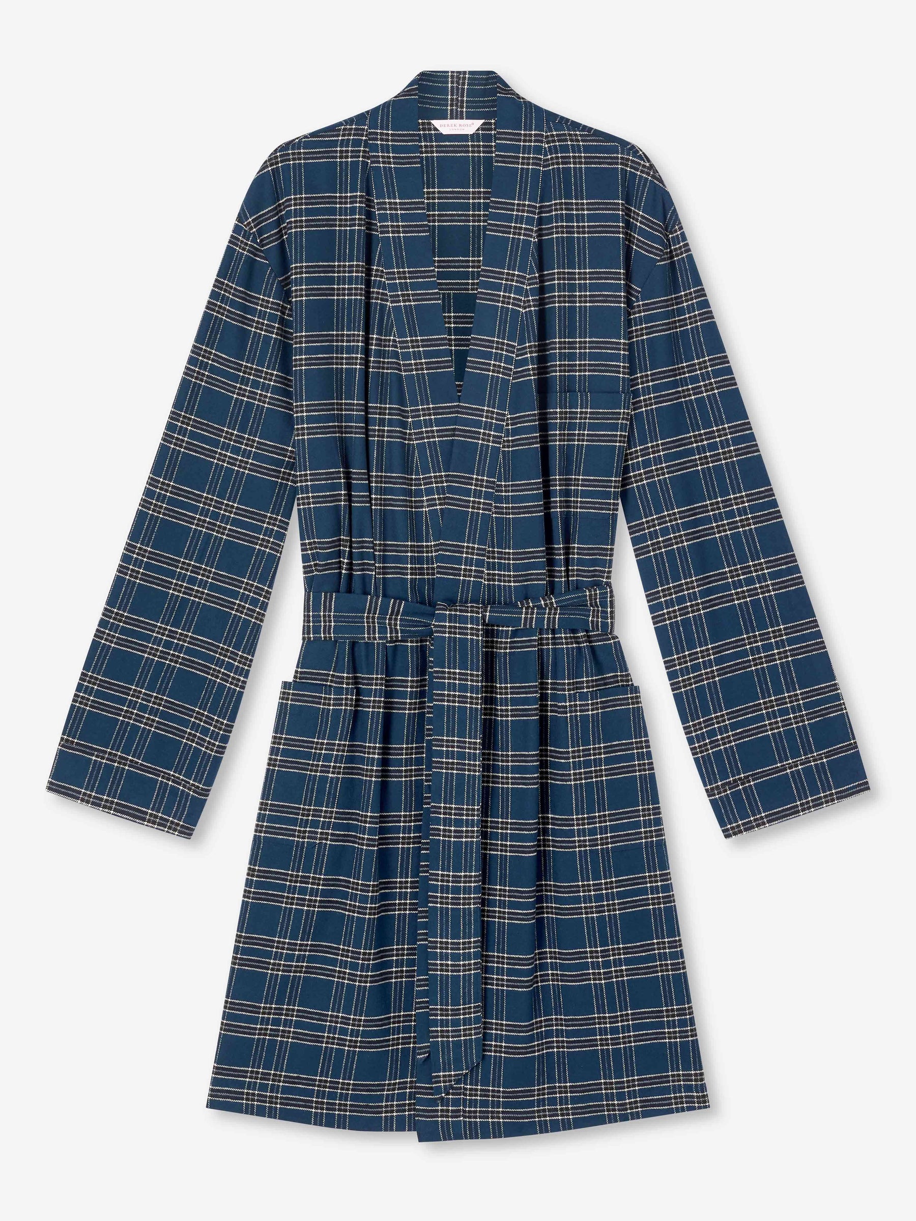 Men's Lounge Gown Kelburn 30 Brushed Cotton Navy