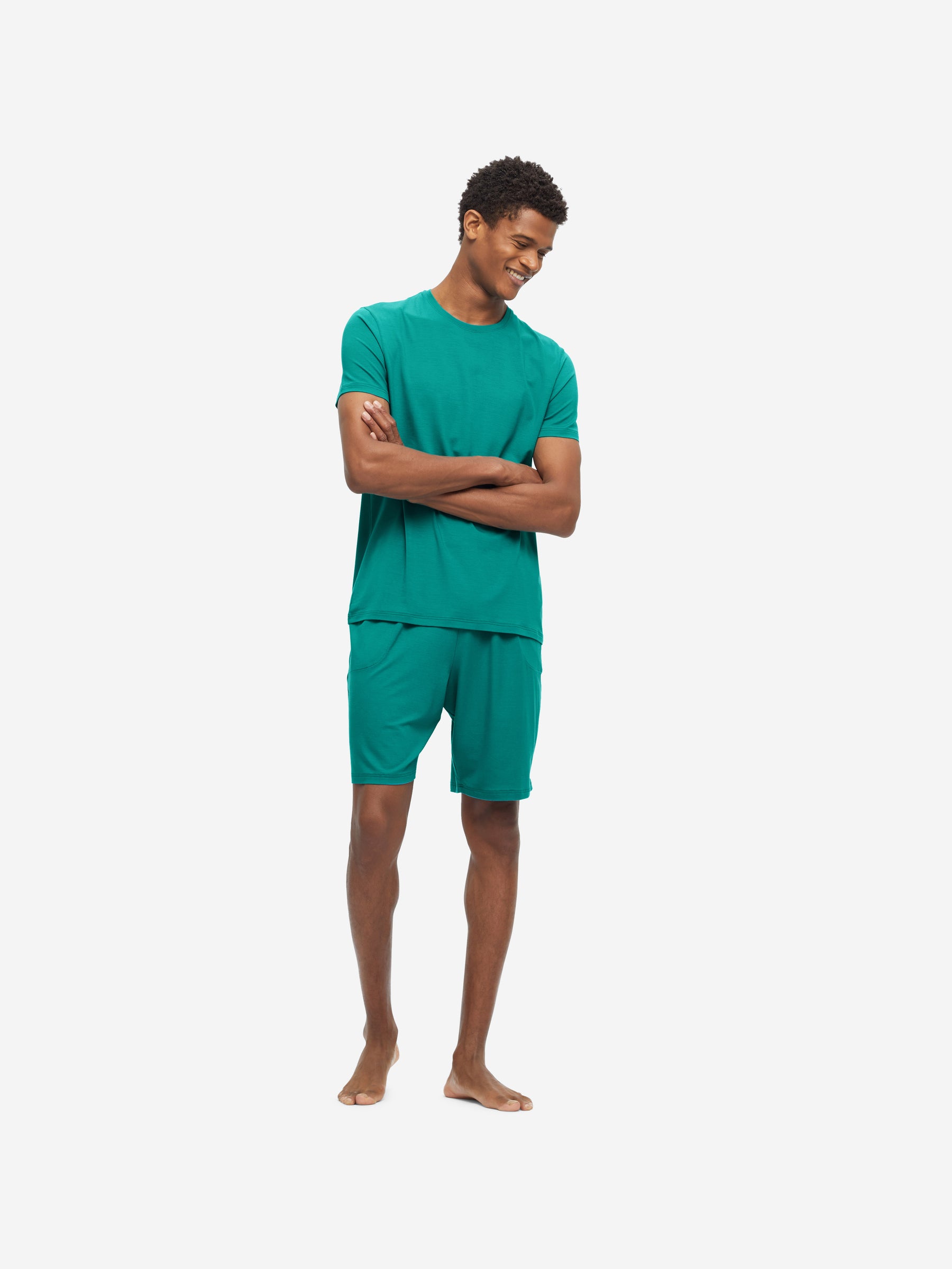 Men's Lounge Shorts Basel Micro Modal Stretch Jungle Green