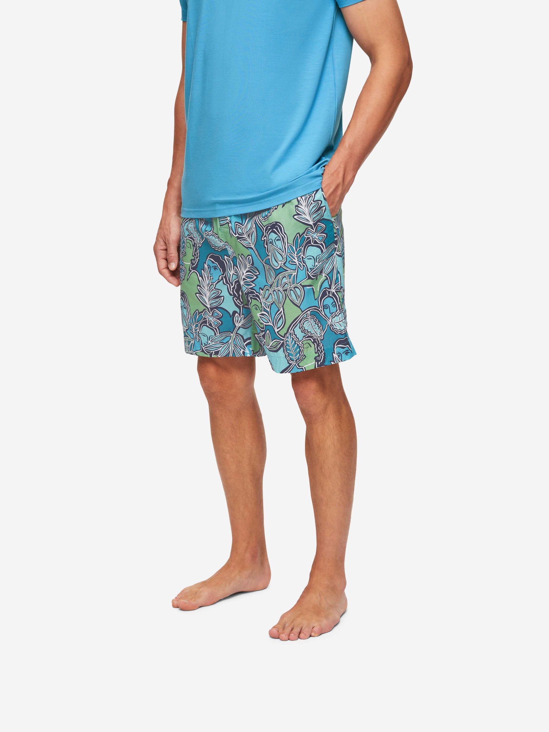 Men's Lounge Shorts Ledbury 57 Cotton Batiste Multi