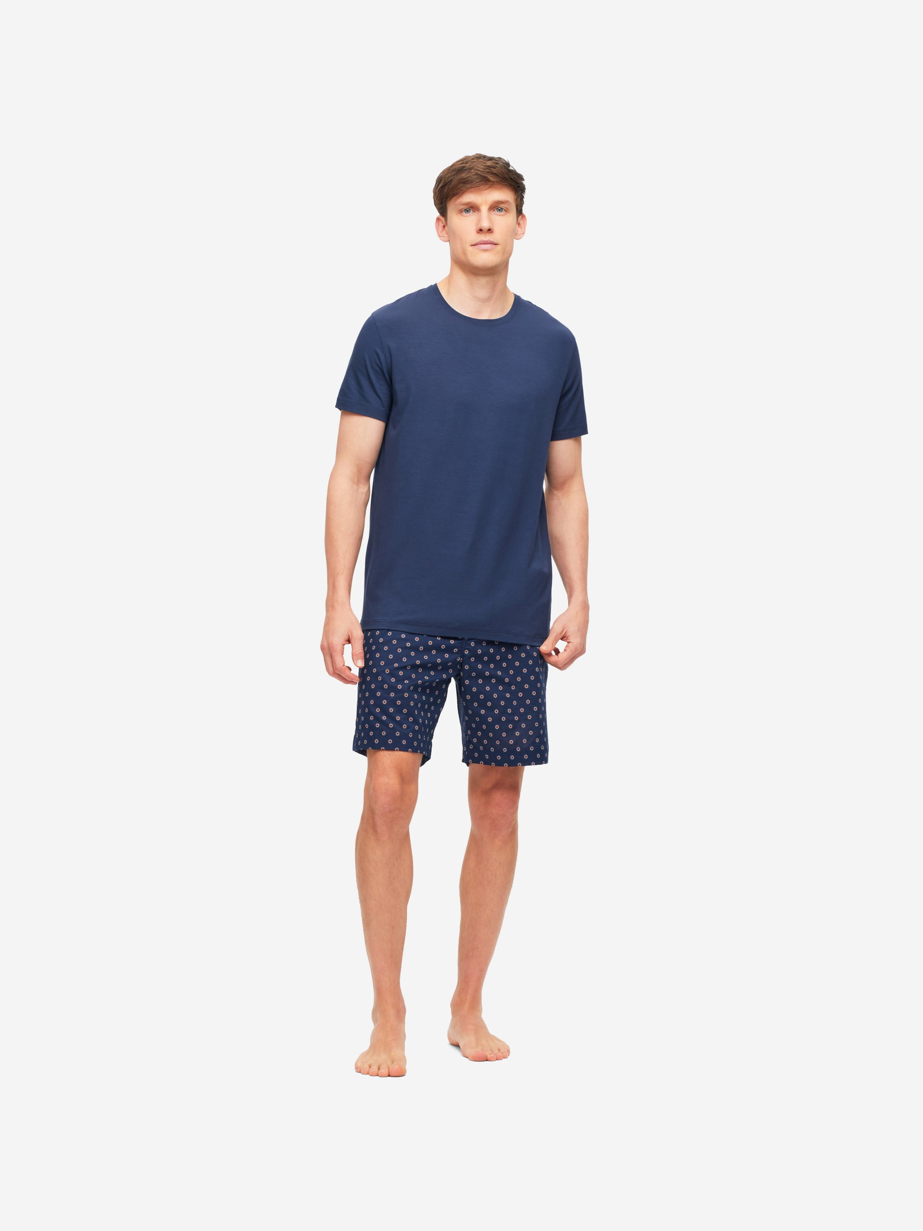 Men's Lounge Shorts Nelson 90 Cotton Batiste Navy