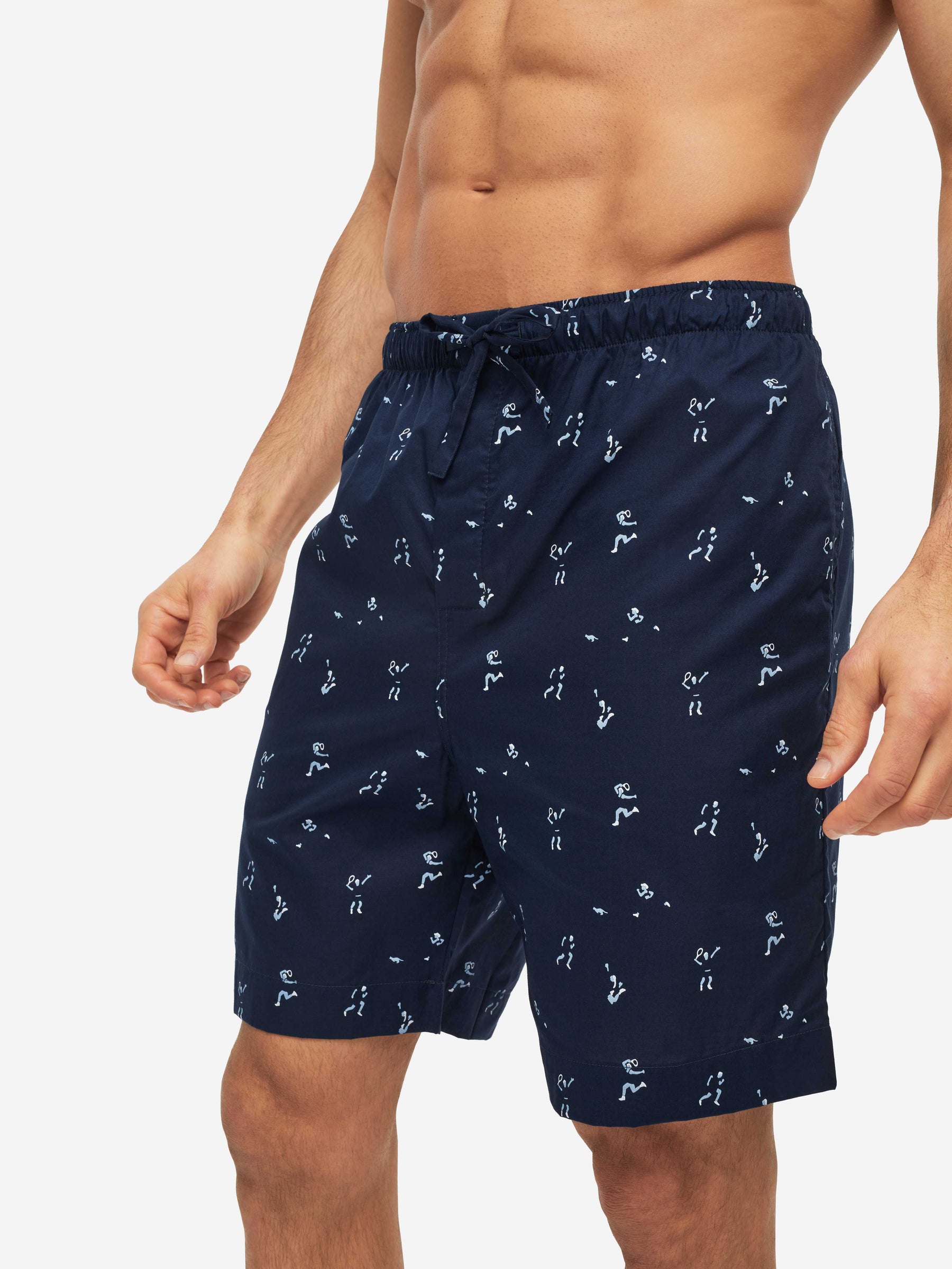 Men's Lounge Shorts Nelson 91 Cotton Batiste Navy