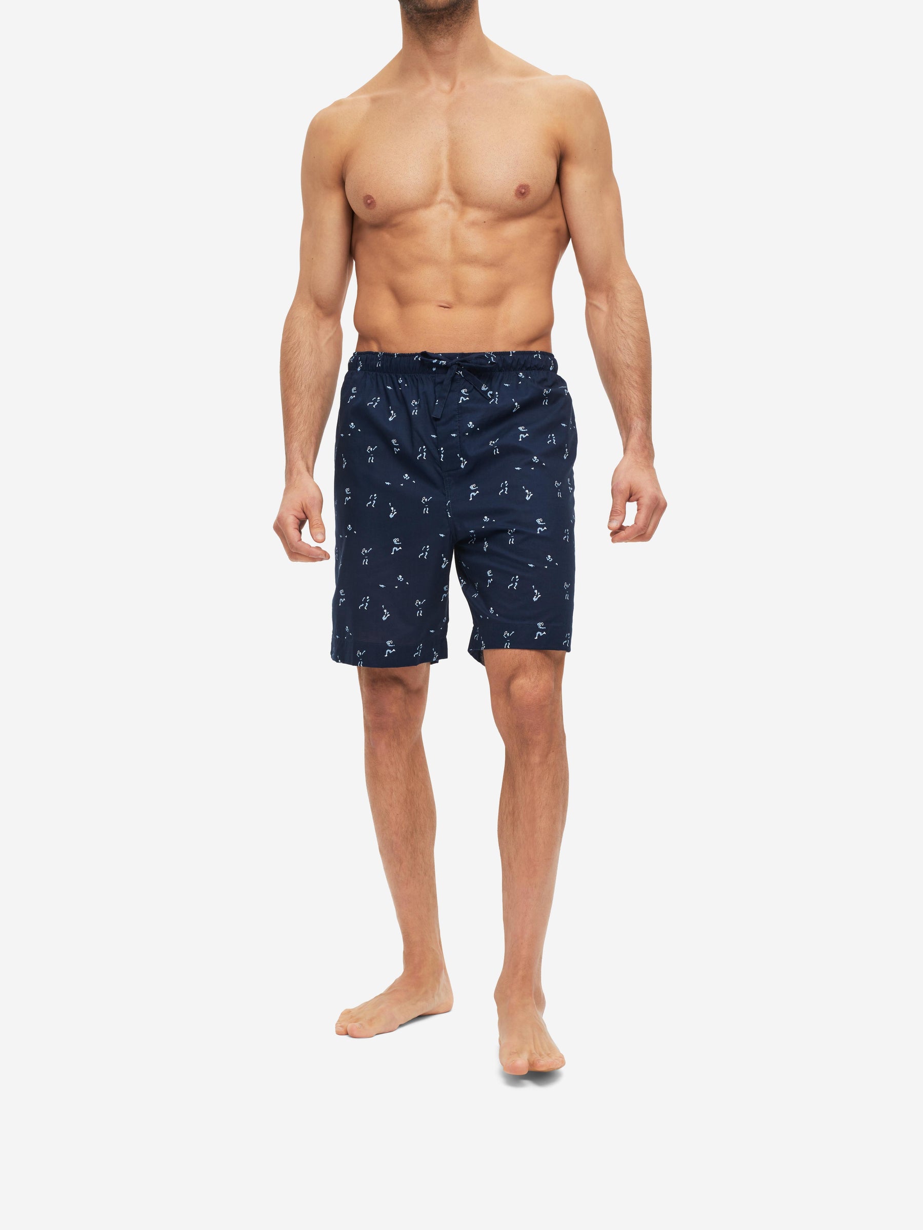 Men's Lounge Shorts Nelson 91 Cotton Batiste Navy