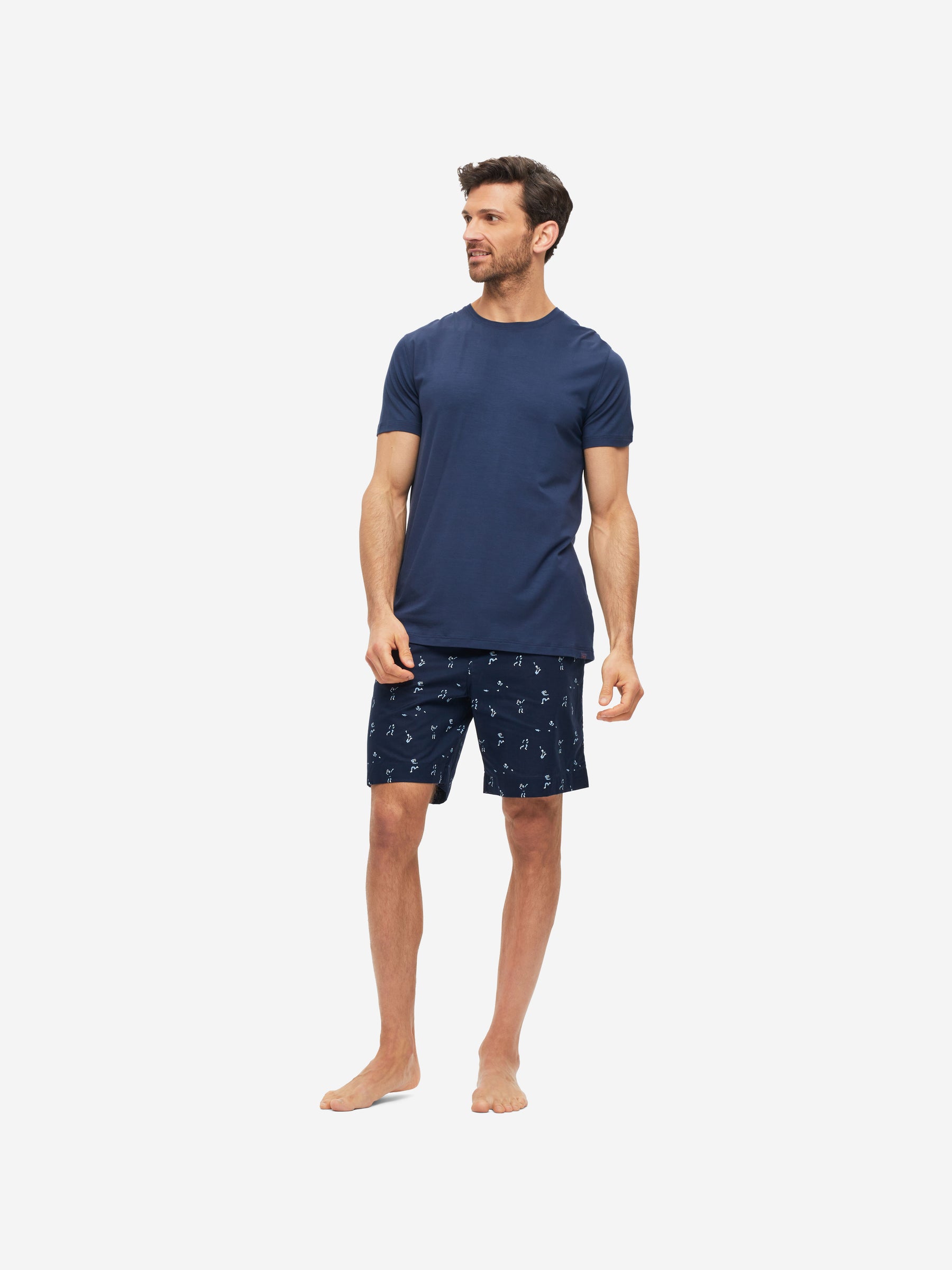 Men's Lounge Shorts Nelson 91 Cotton Batiste Navy