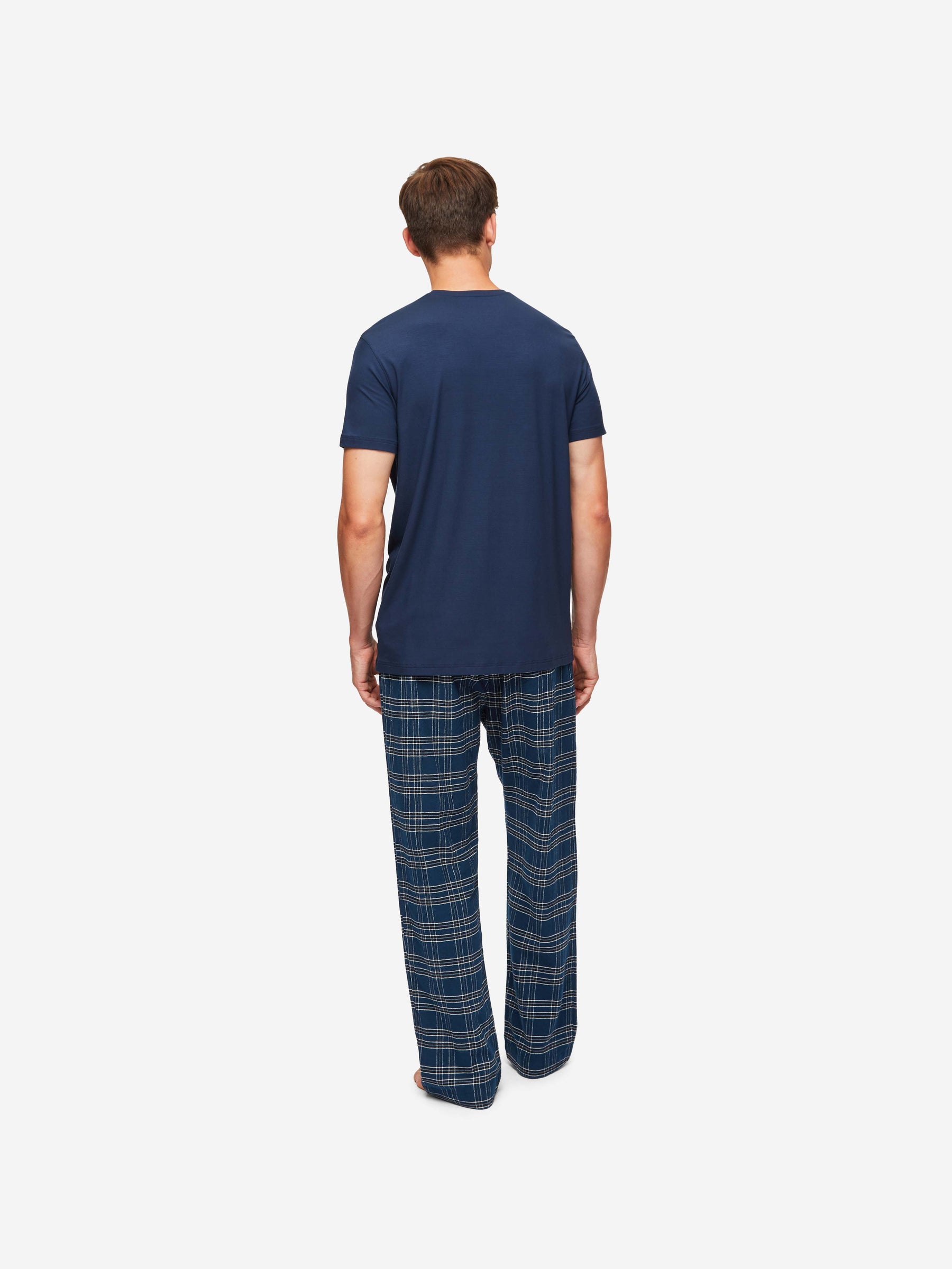 Men's Lounge Trousers Kelburn 30 Brushed Cotton Navy