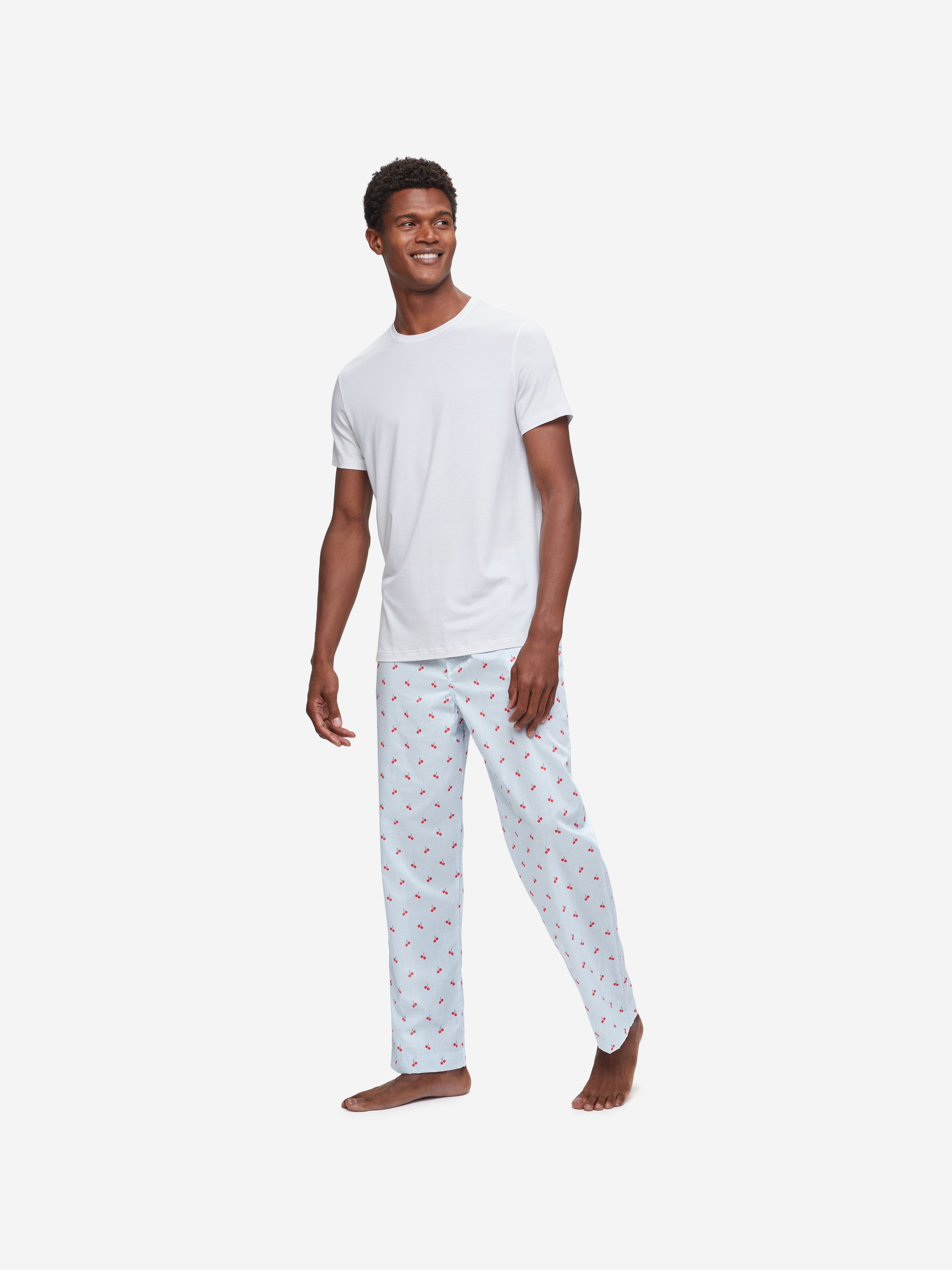 Men's Lounge Trousers Nelson 84 Cotton Batiste Blue
