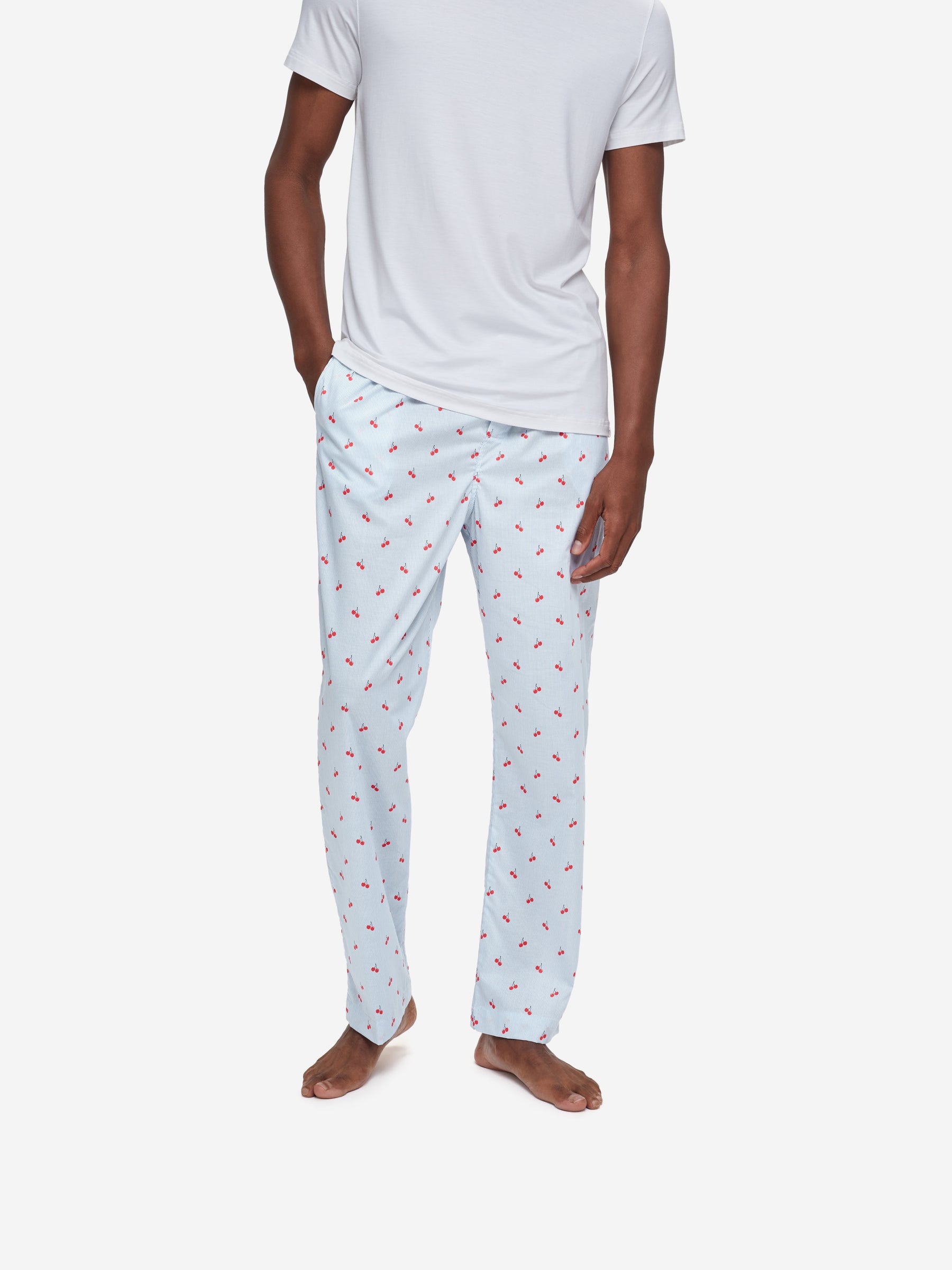 Men's Lounge Trousers Nelson 84 Cotton Batiste Blue