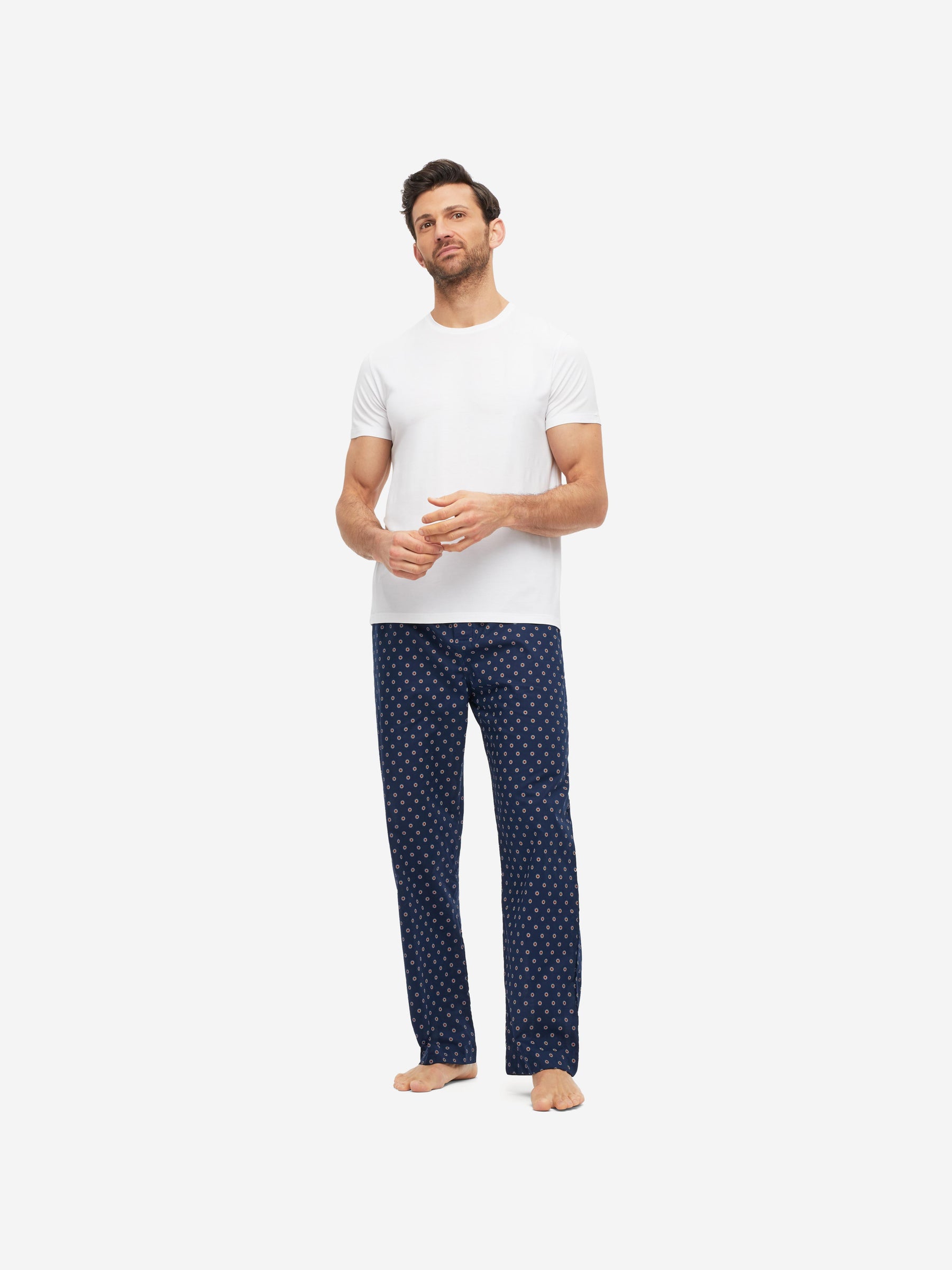 Men's Lounge Trousers Nelson 90 Cotton Batiste Navy