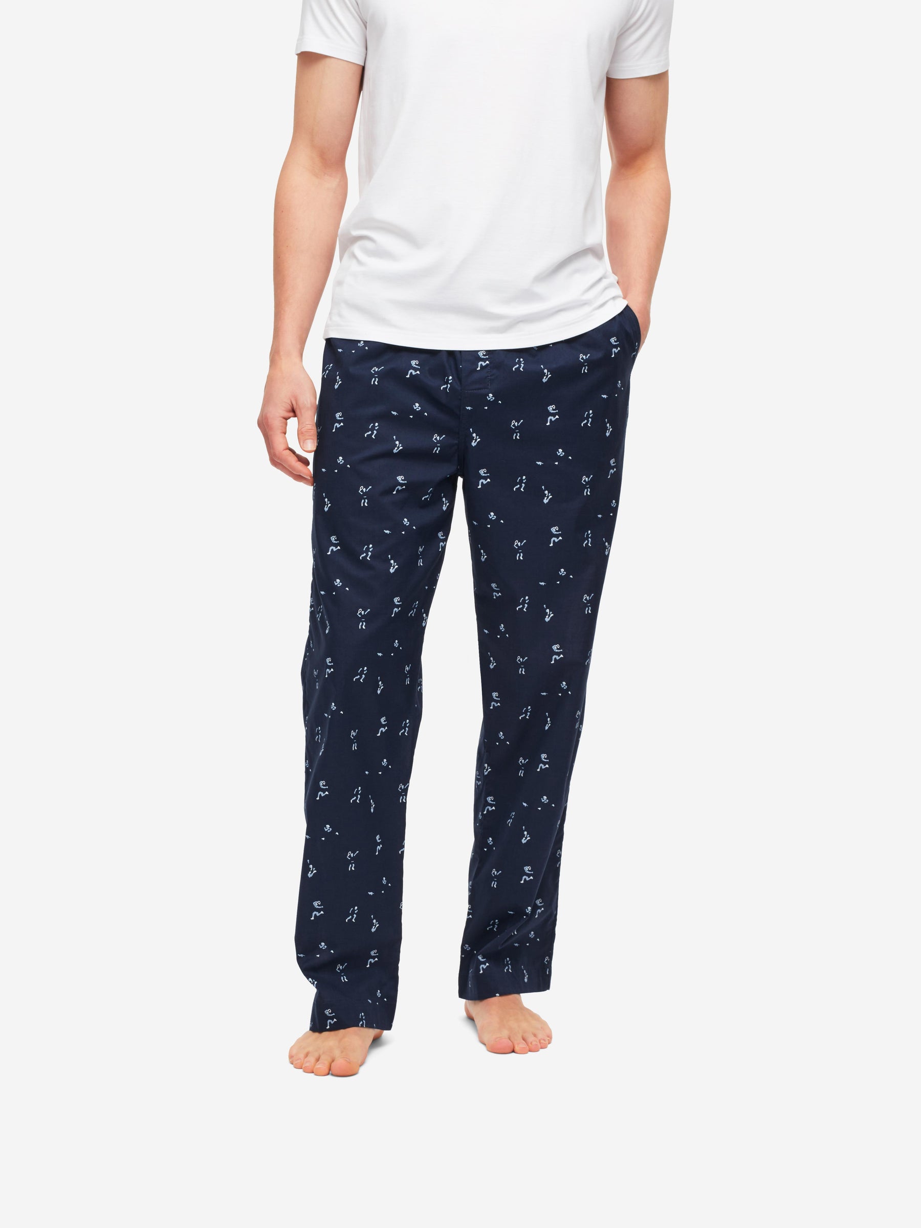 Men's Lounge Trousers Nelson 91 Cotton Batiste Navy