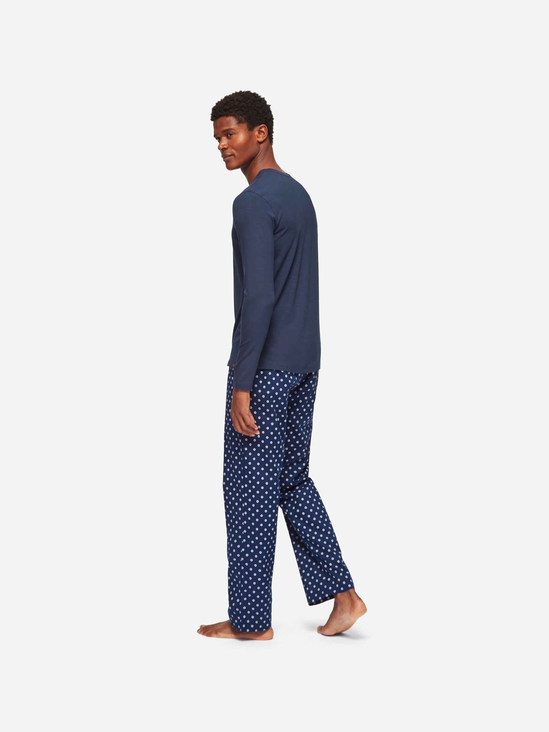 Men's Lounge Trousers Nelson 93 Cotton Batiste Navy