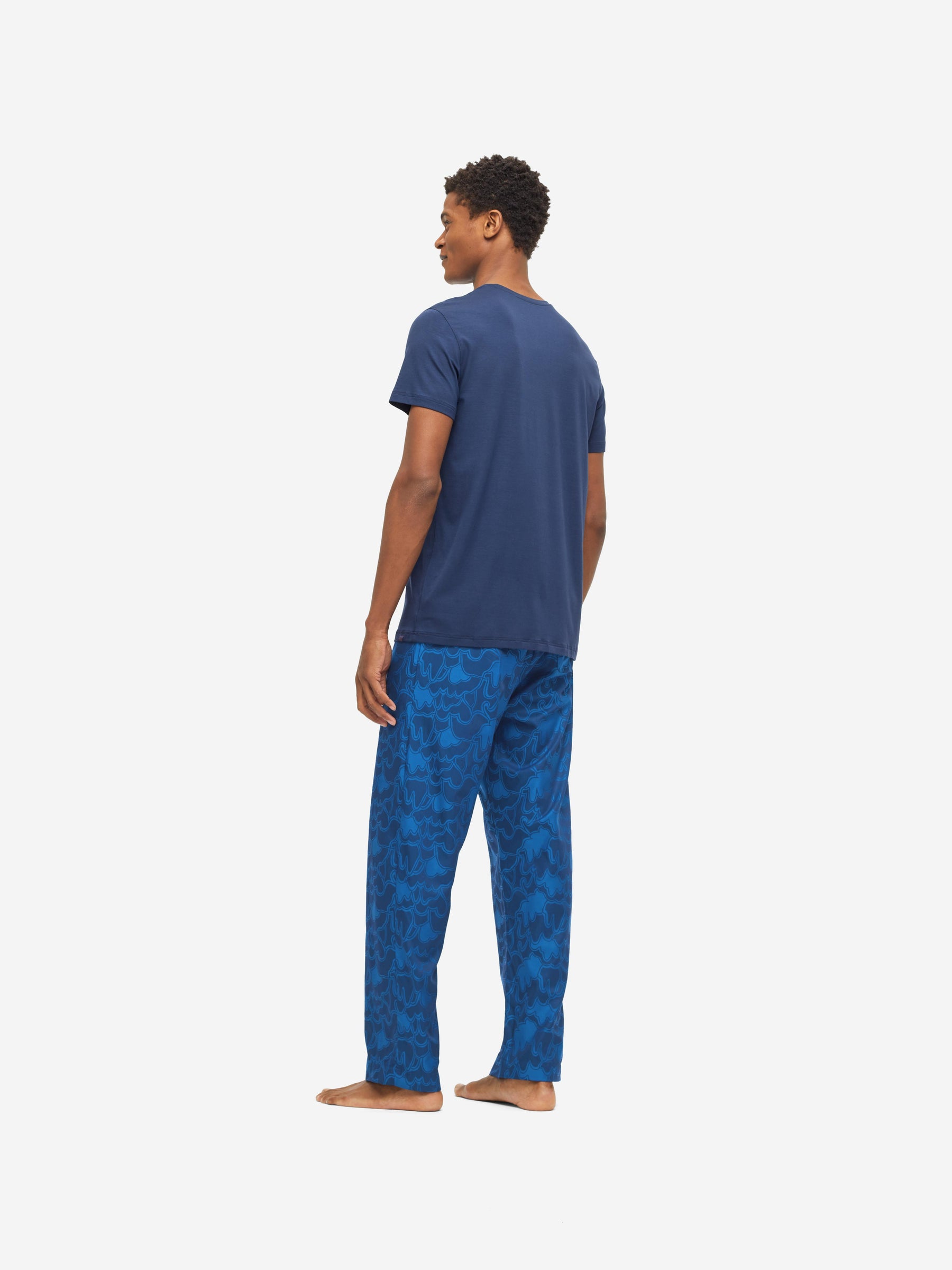 Men's Lounge Trousers Paris 23 Cotton Jacquard Navy