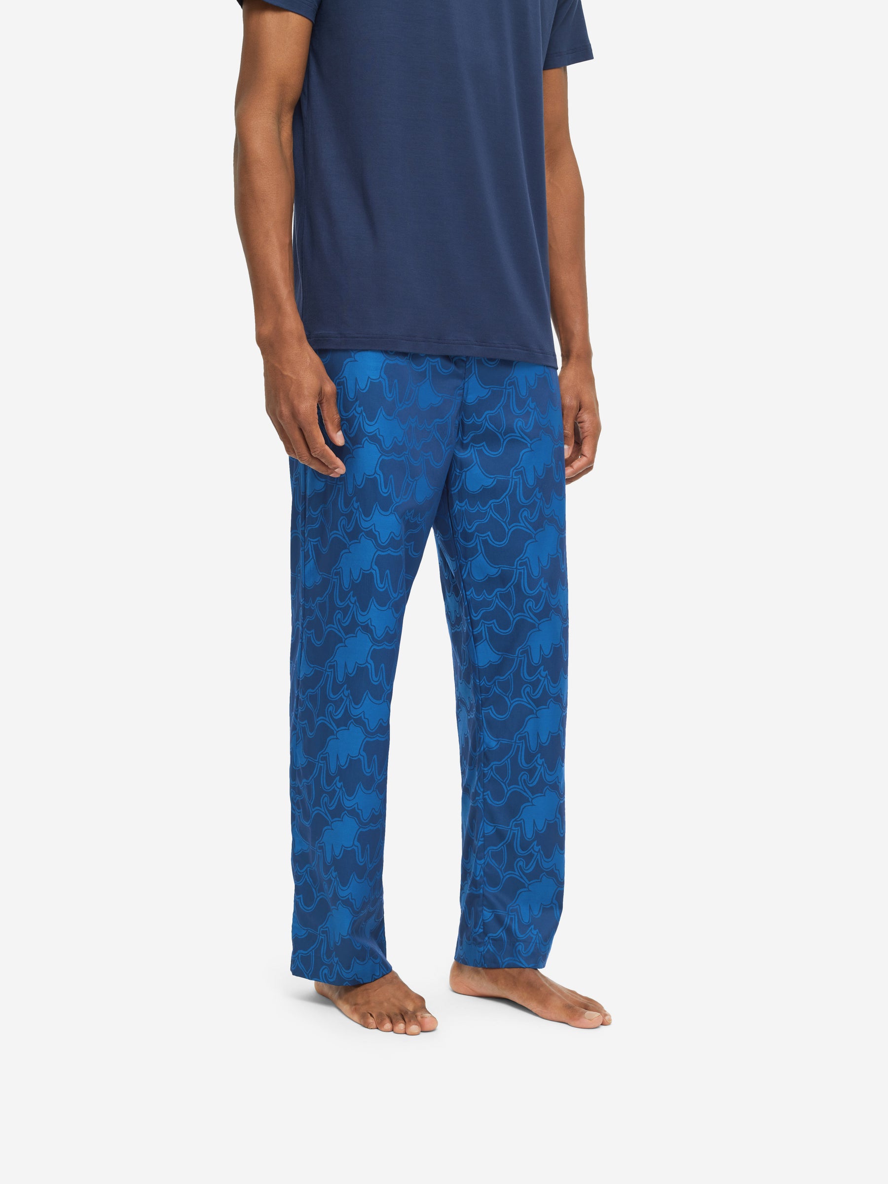 Men's Lounge Trousers Paris 23 Cotton Jacquard Navy