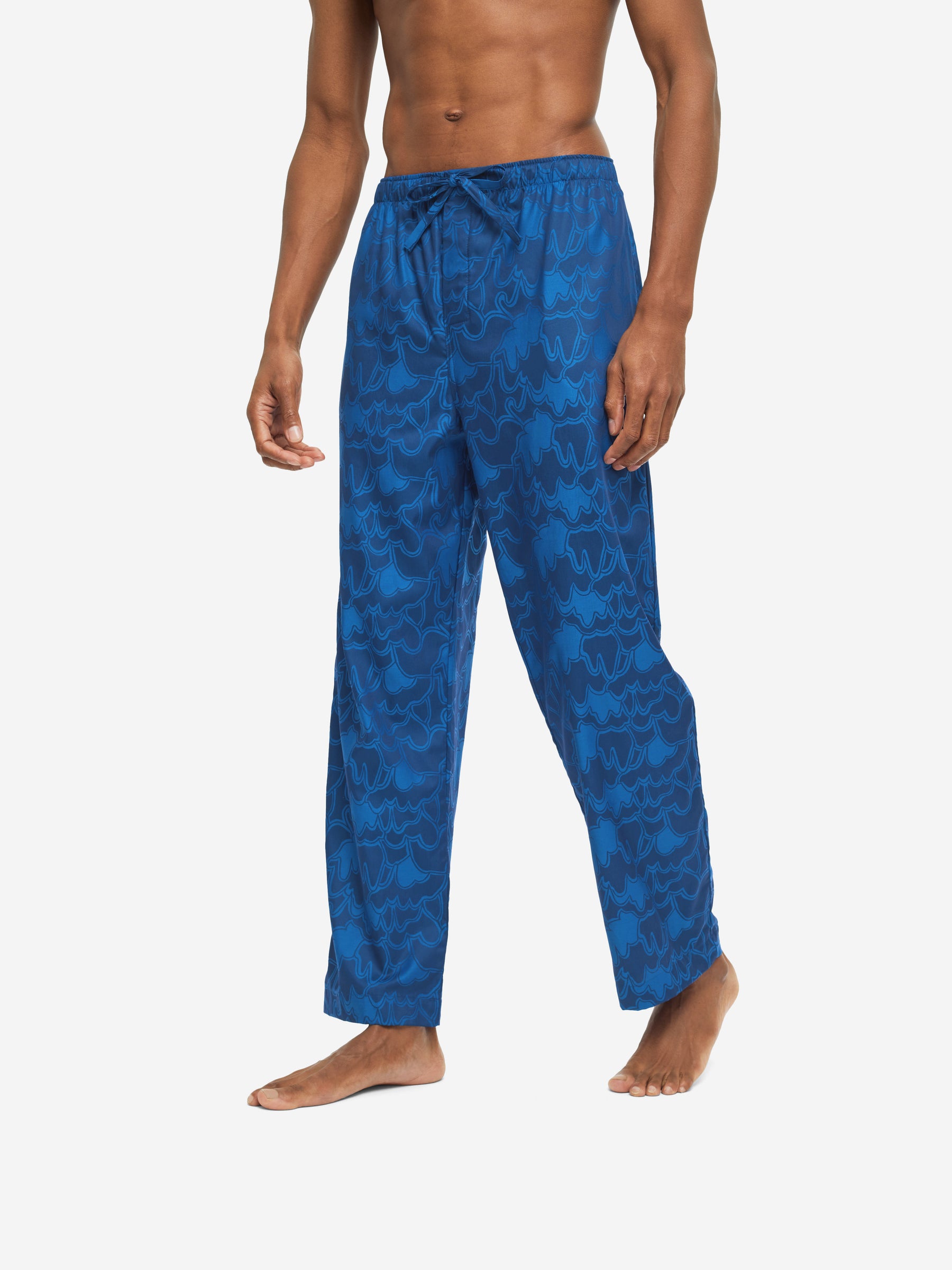 Men's Lounge Trousers Paris 23 Cotton Jacquard Navy