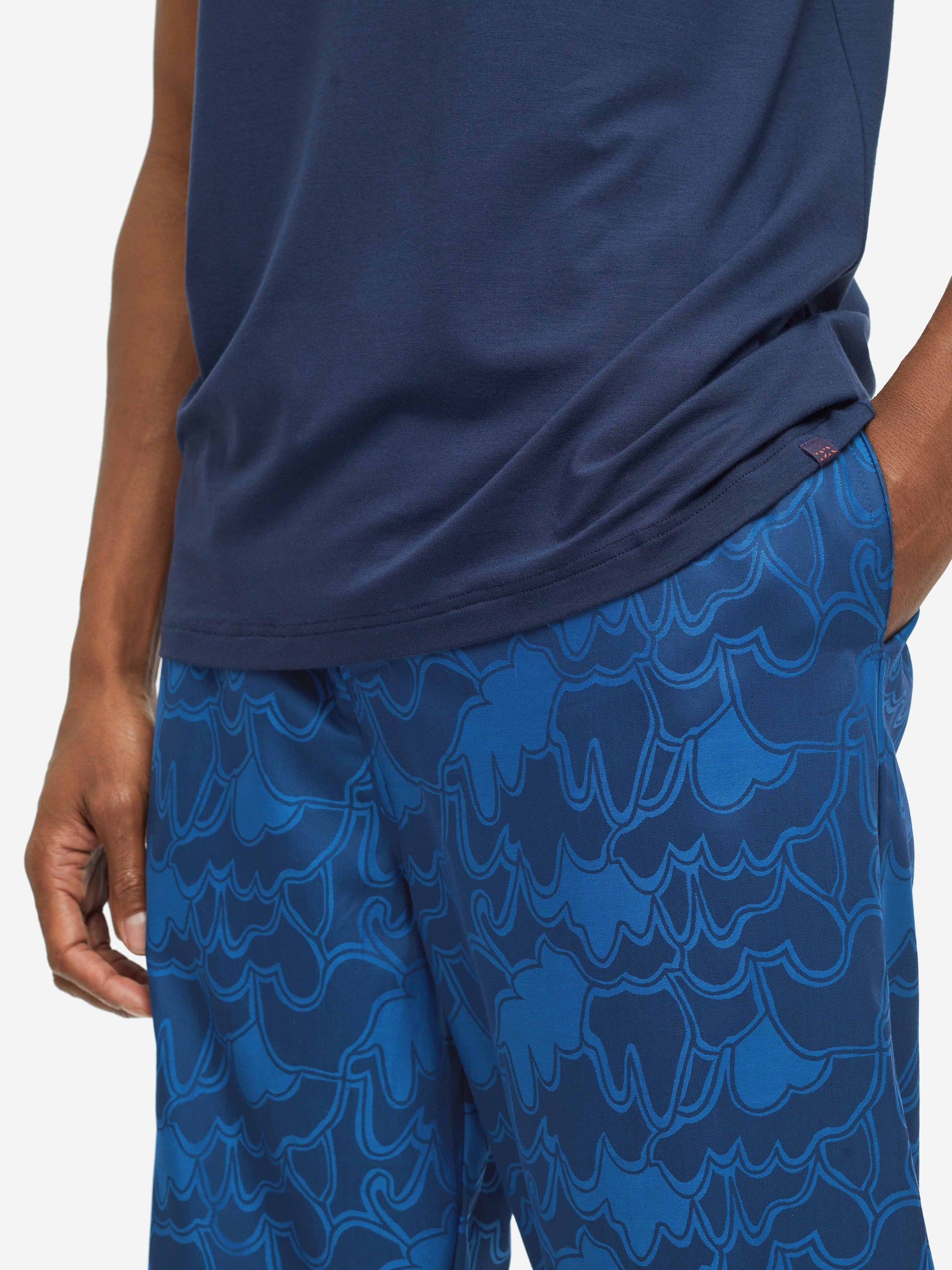 Men's Lounge Trousers Paris 23 Cotton Jacquard Navy