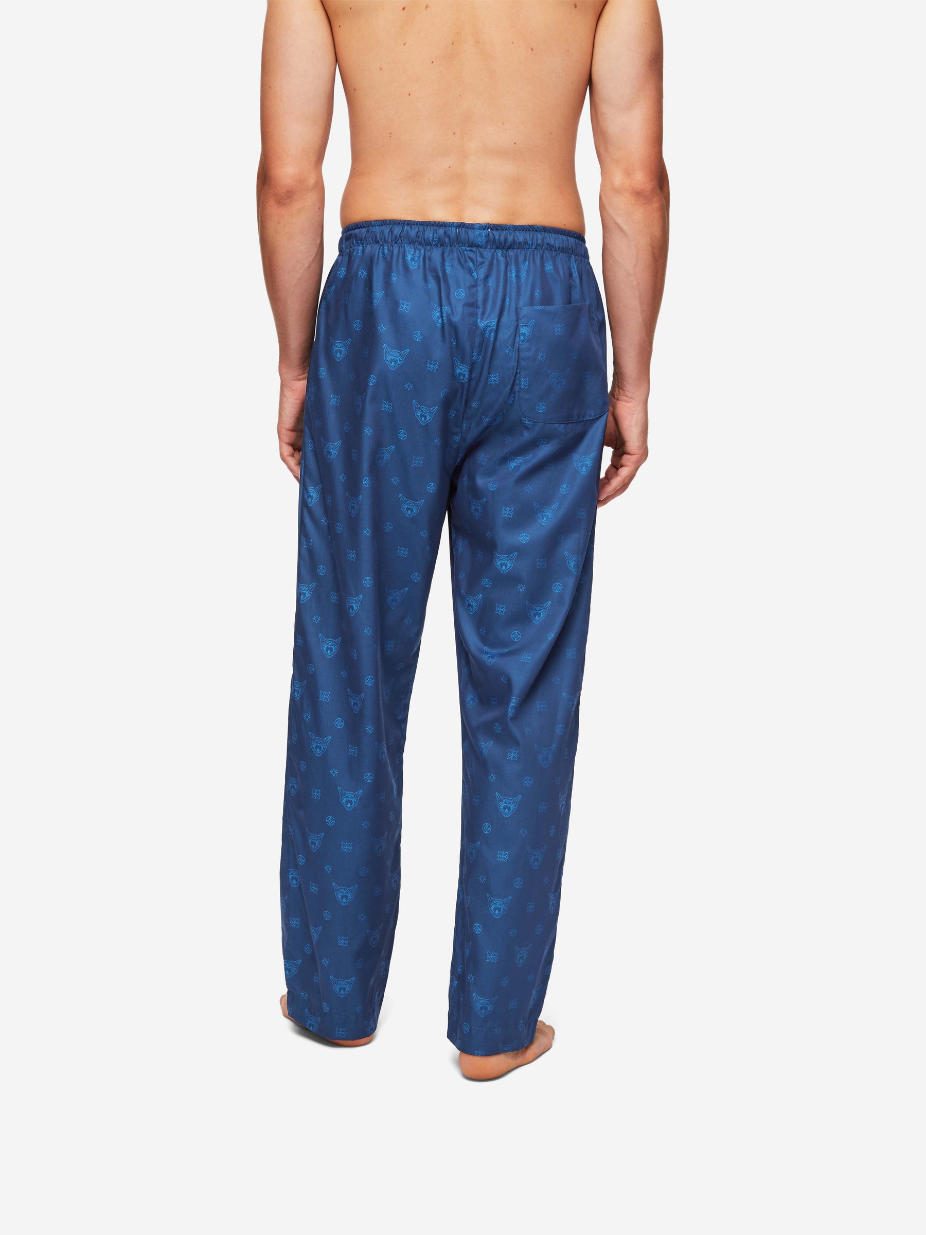 Men's Lounge Trousers Paris 24 Cotton Jacquard Navy