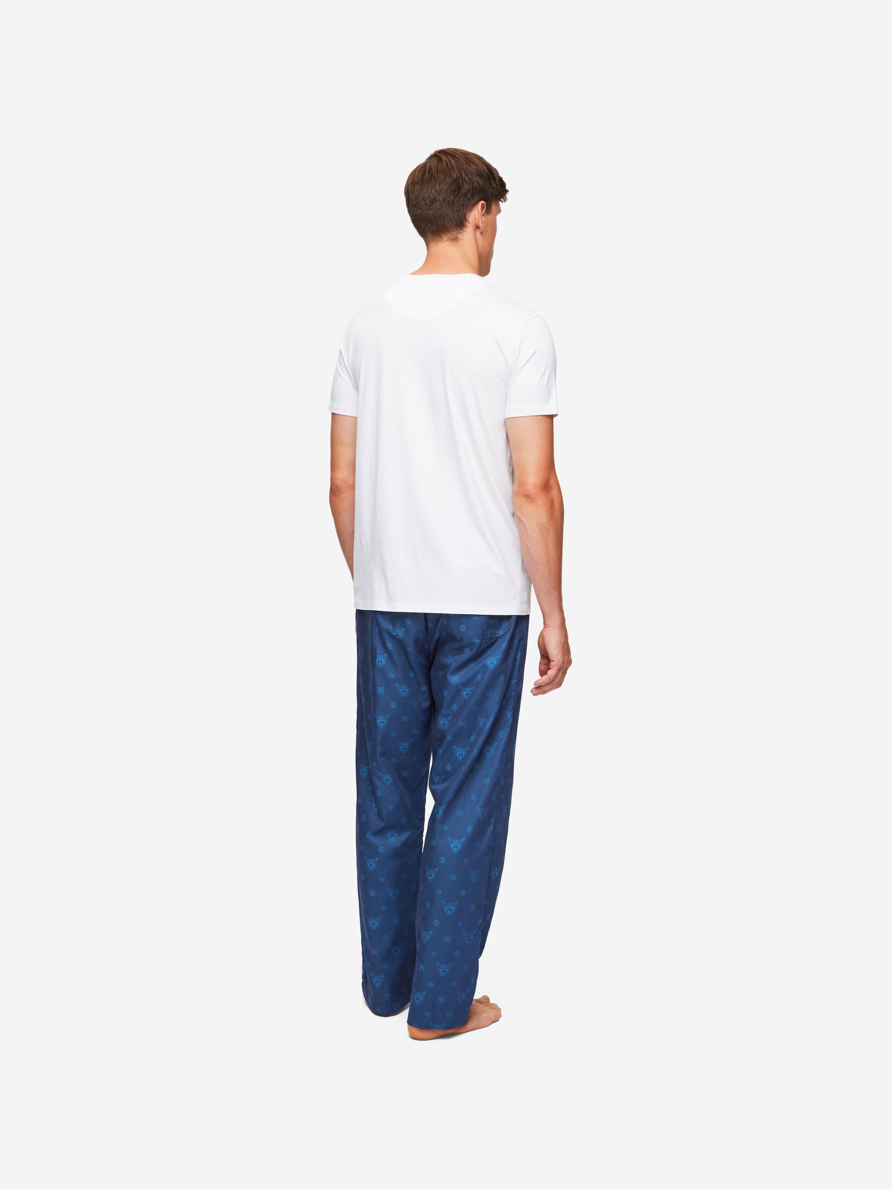 Men's Lounge Trousers Paris 24 Cotton Jacquard Navy