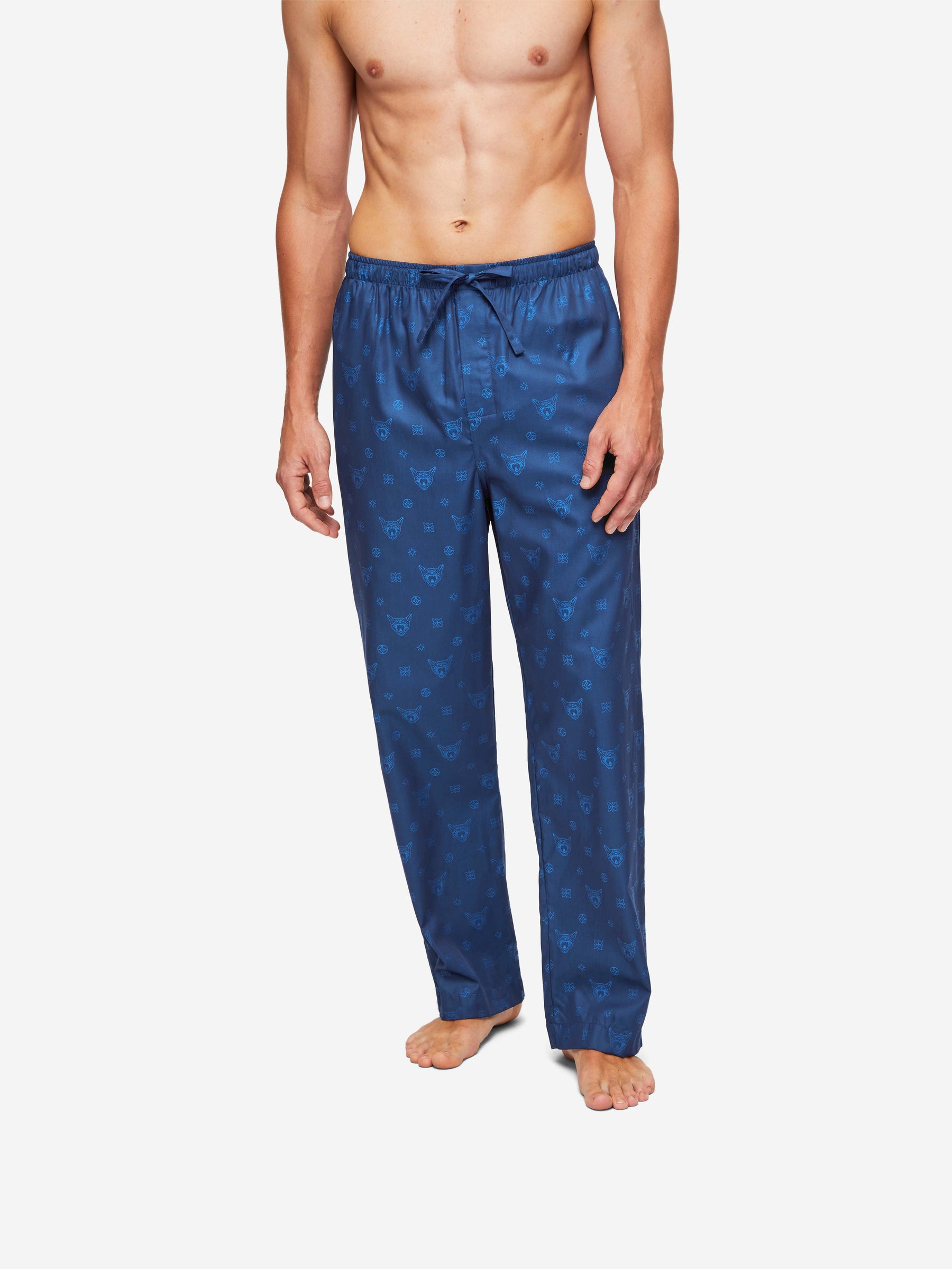Men's Lounge Trousers Paris 24 Cotton Jacquard Navy