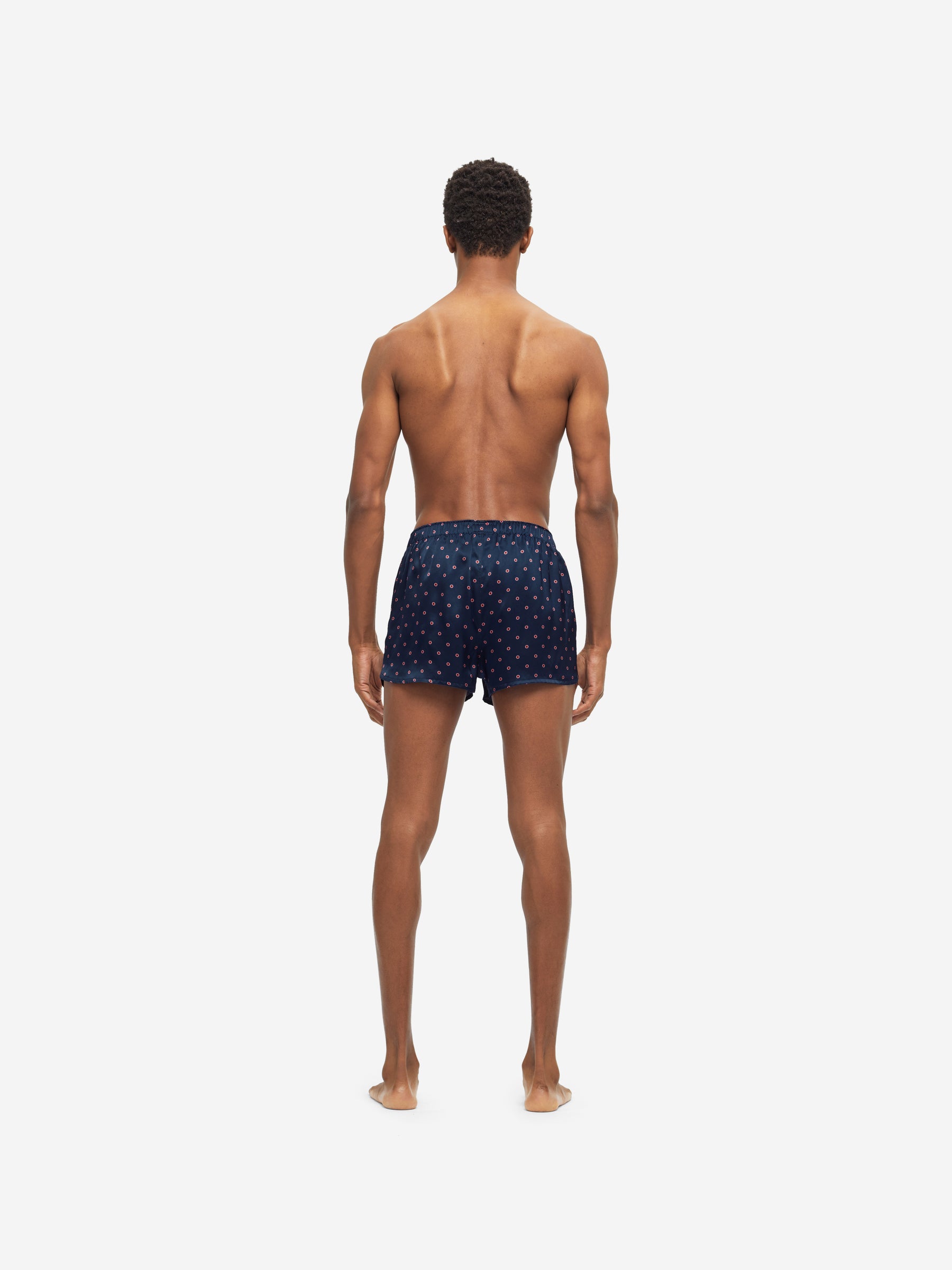 Men's Modern Fit Boxers Brindisi 79 Silk Satin Navy