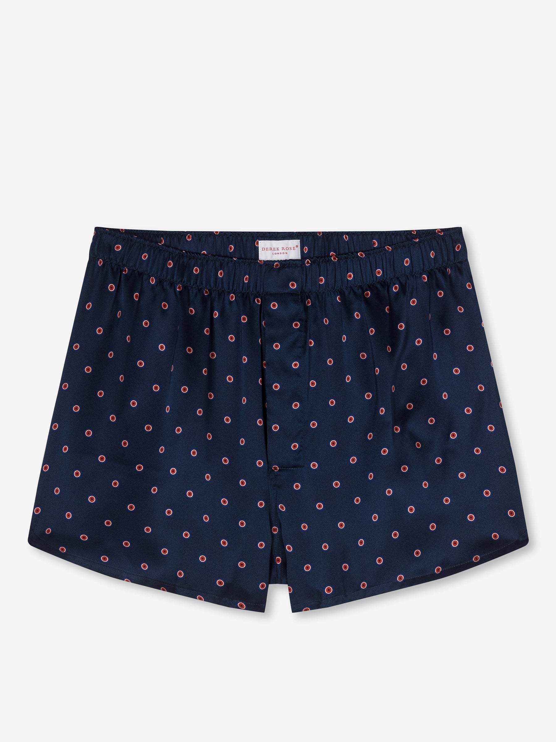 Men's Modern Fit Boxers Brindisi 79 Silk Satin Navy