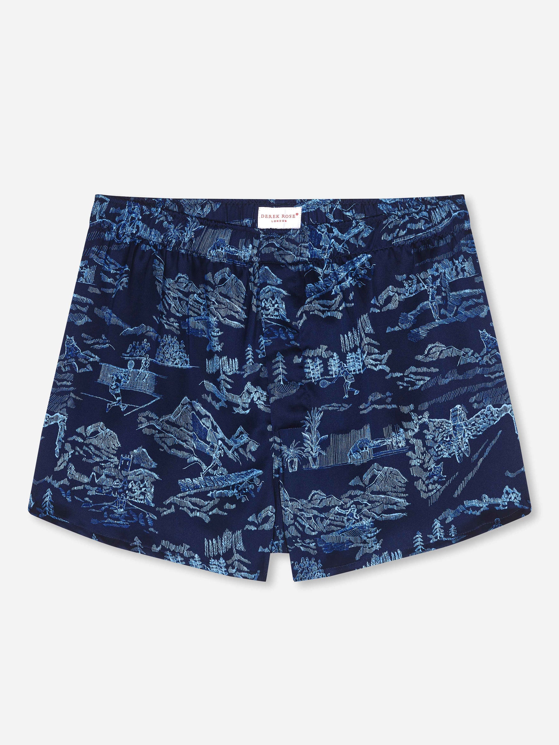 Men's Modern Fit Boxers Brindisi 84 Silk Satin Navy