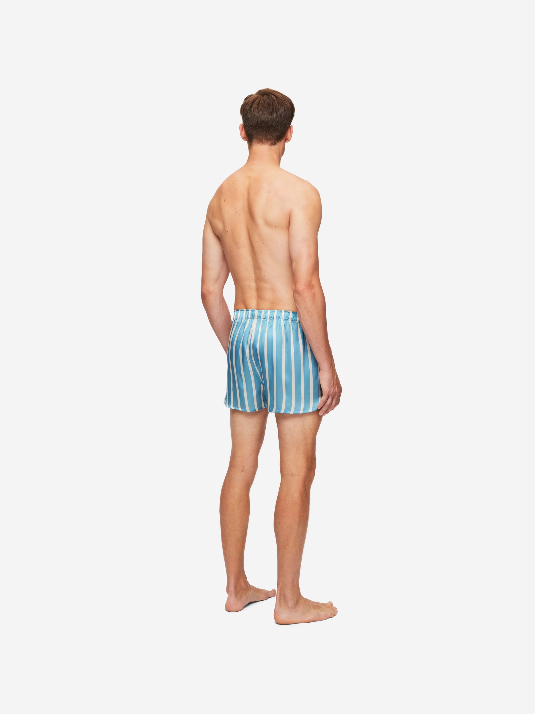 Men's Modern Fit Boxers Brindisi 88 Silk Satin Blue