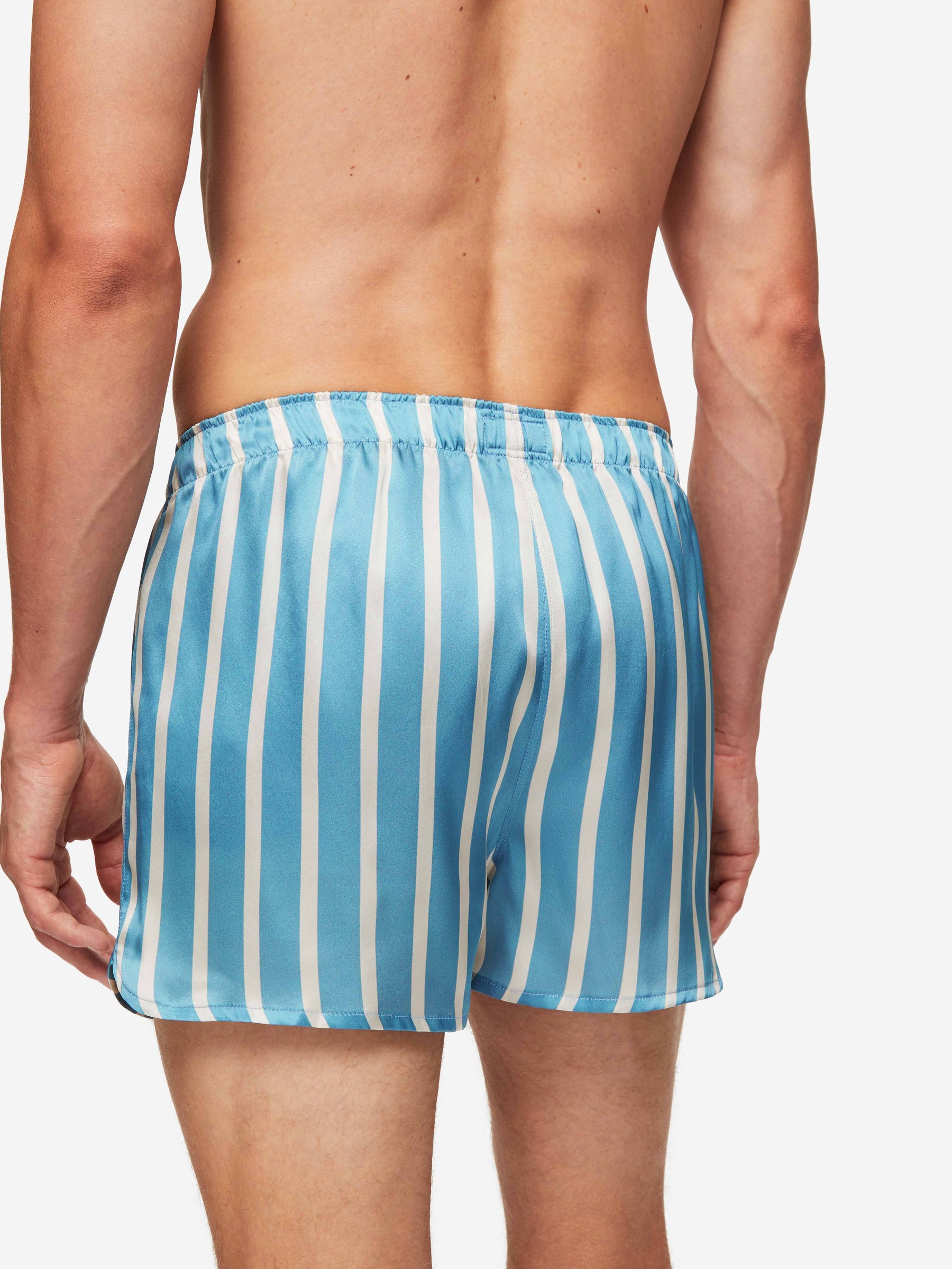 Men's Modern Fit Boxers Brindisi 88 Silk Satin Blue