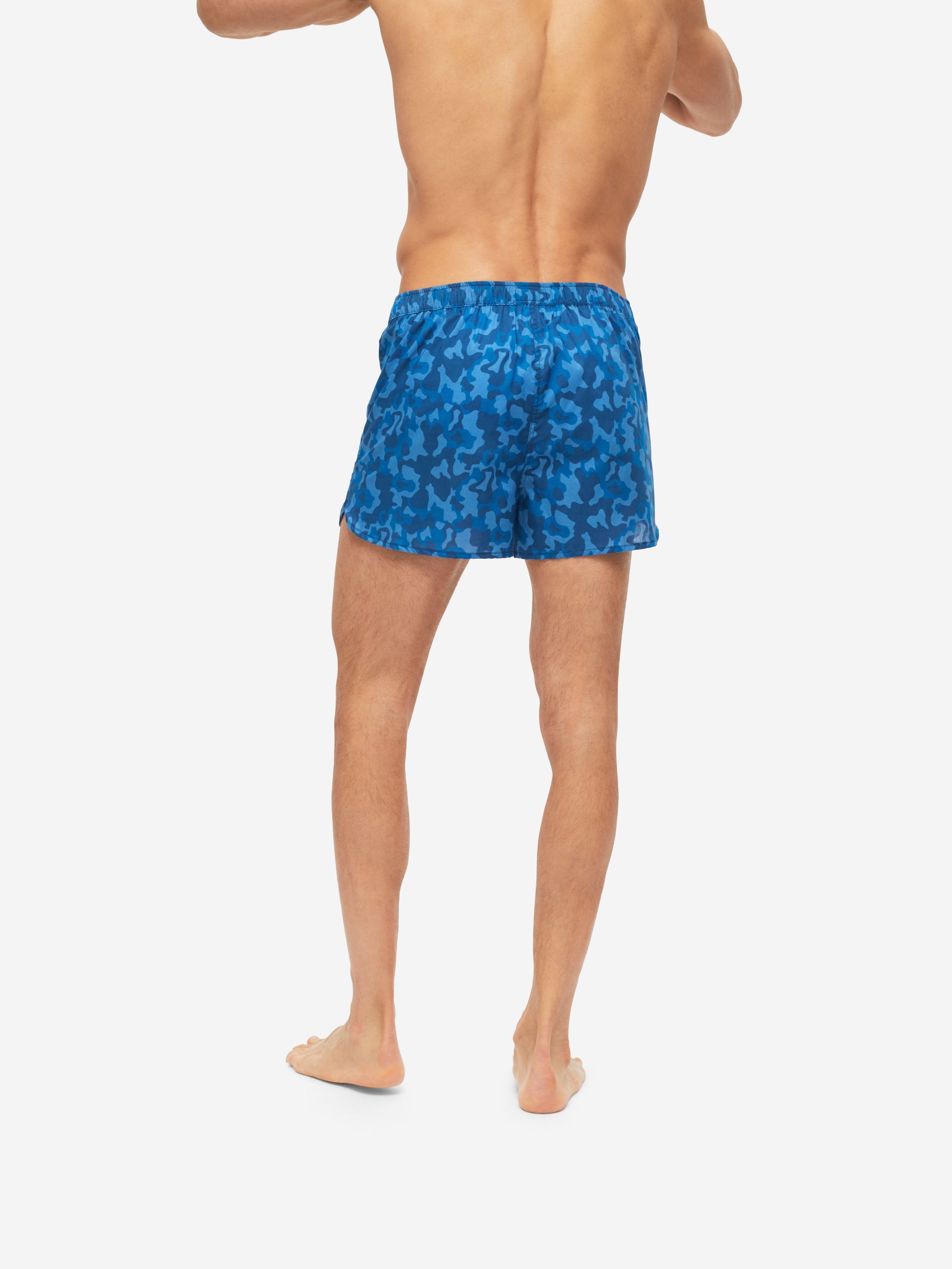 Men's Modern Fit Boxers Ledbury 55 Cotton Batiste Blue
